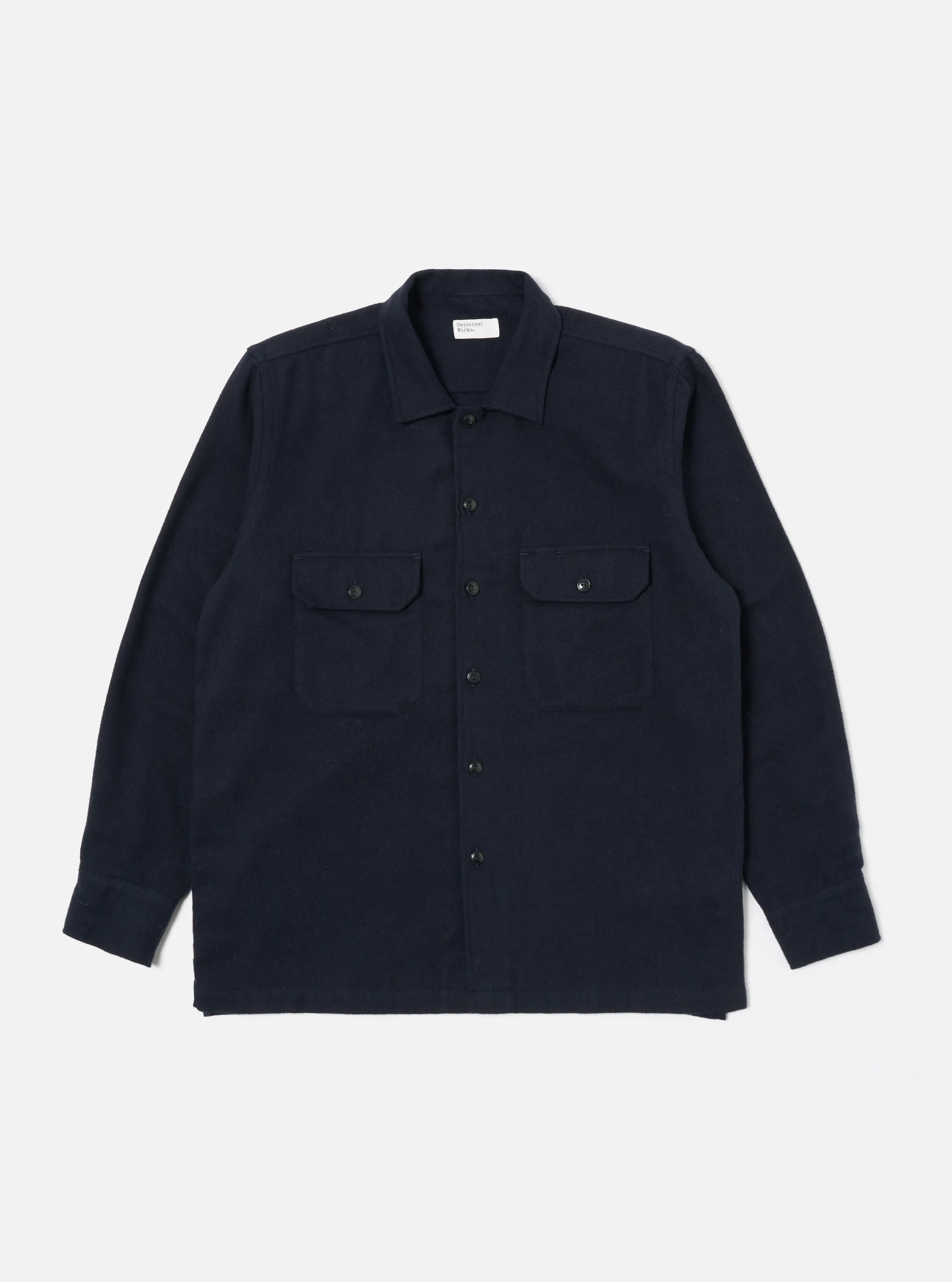 Universal Works L/S Utility Shirt in Navy Alaska Cotton sold by Universal Works