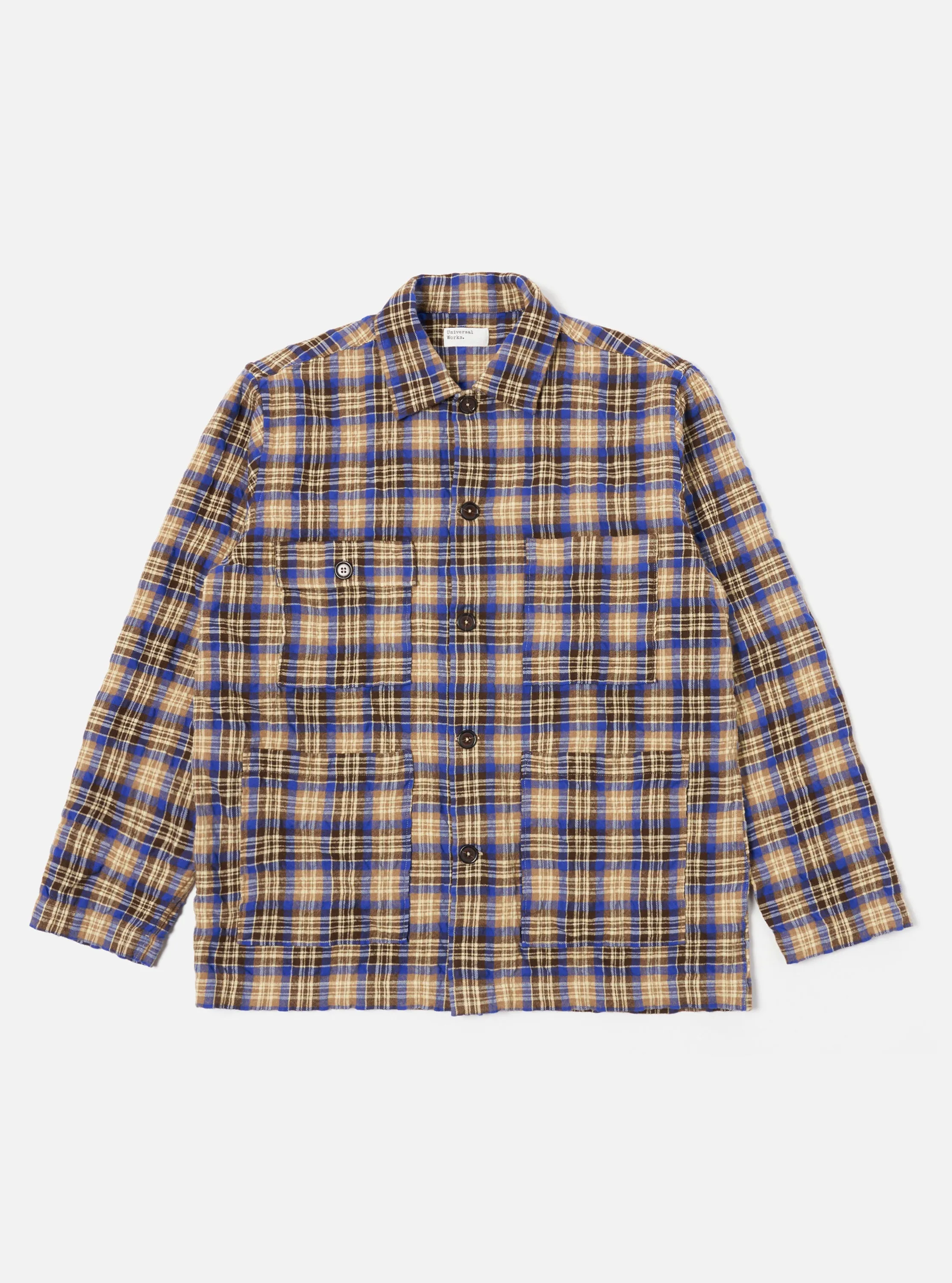 Universal Works Dockside Jacket in Blue/Sand Cowboy Check sold by Universal Works