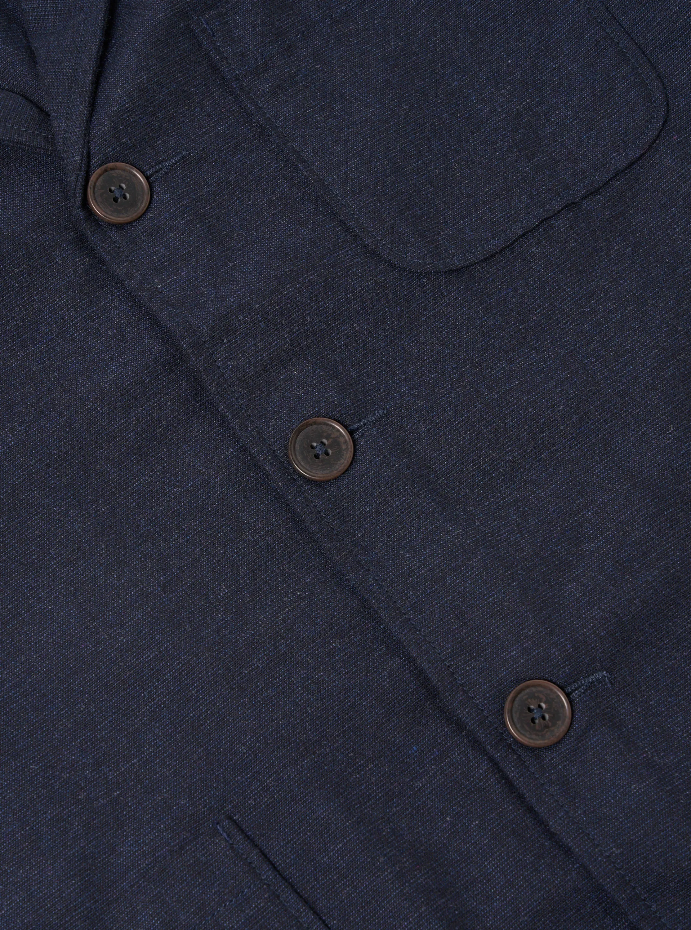 Universal Works Three Button Jacket in Navy Birdseye Tweed sold by Universal Works product image thumbnail 4