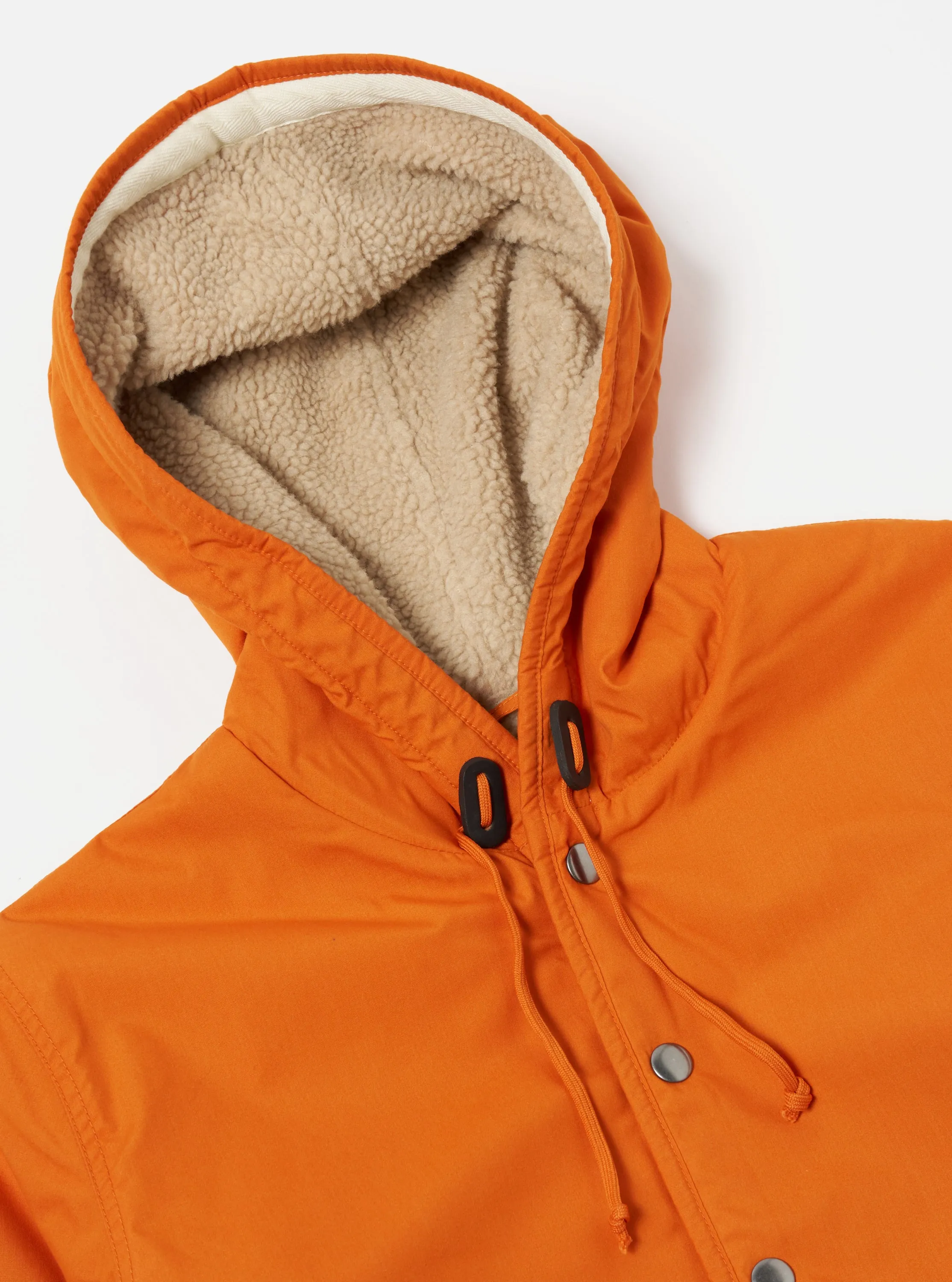 Universal Works Reversible Simple Hooded Jacket in Orange/Sand Recycled Polytech/Sherpa sold by Universal Works product image thumbnail 4