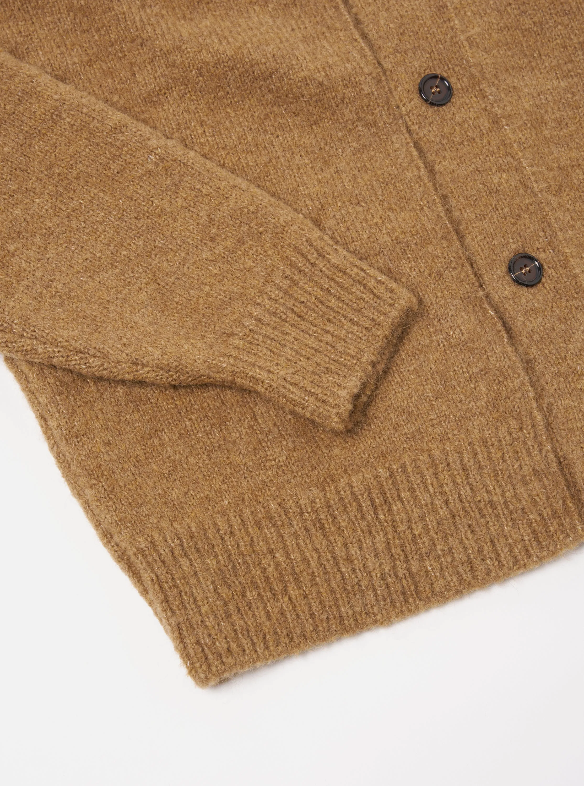 Universal Works David Cardigan in Sand Alpaca Knit sold by Universal Works product image thumbnail 5