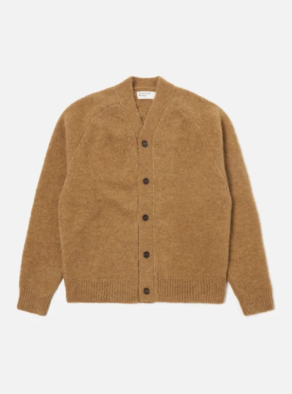 Universal Works David Cardigan in Sand Alpaca Knit sold by Universal Works