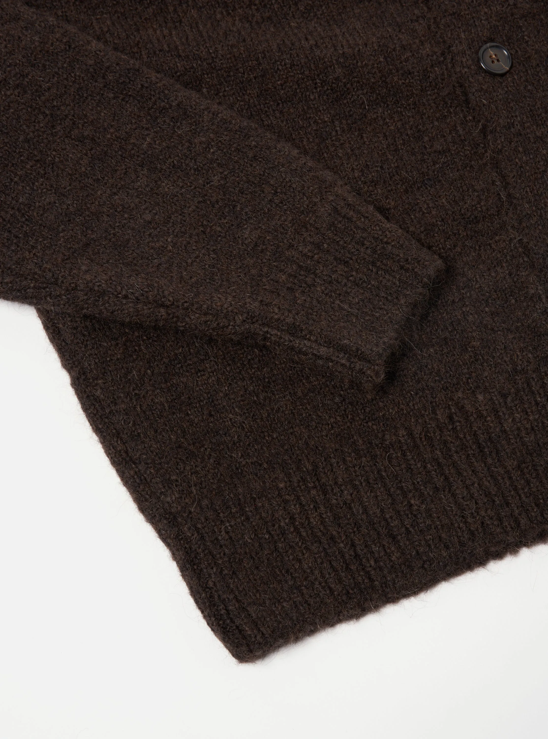 Universal Works David Cardigan in Brown Alpaca Knit sold by Universal Works product image thumbnail 5