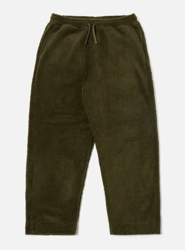 Universal Works Judo Pant in Olive Mountain Fleece sold by Universal Works