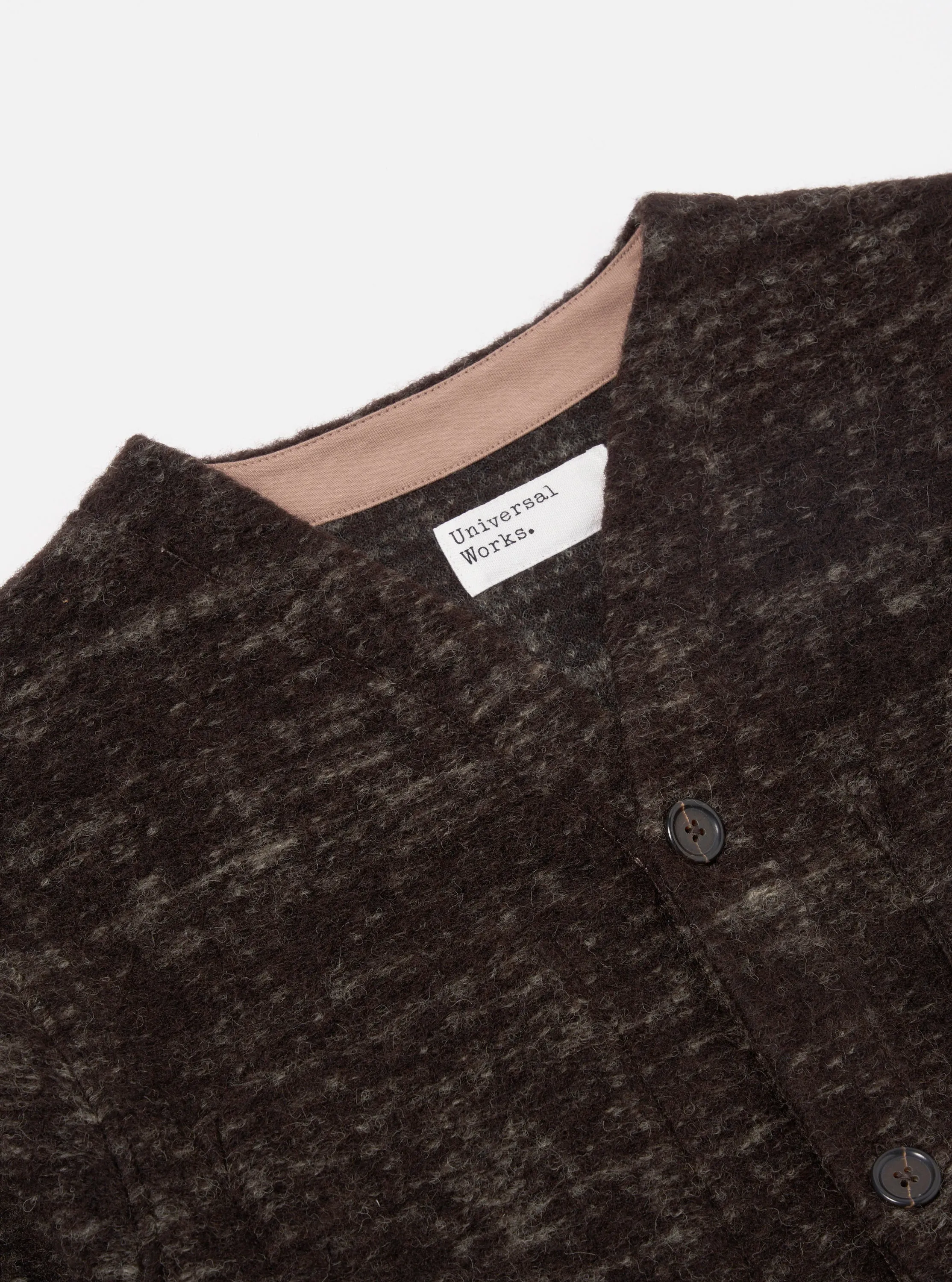 Universal Works Cardigan in Brown Marble Fleece sold by Universal Works product image thumbnail 3