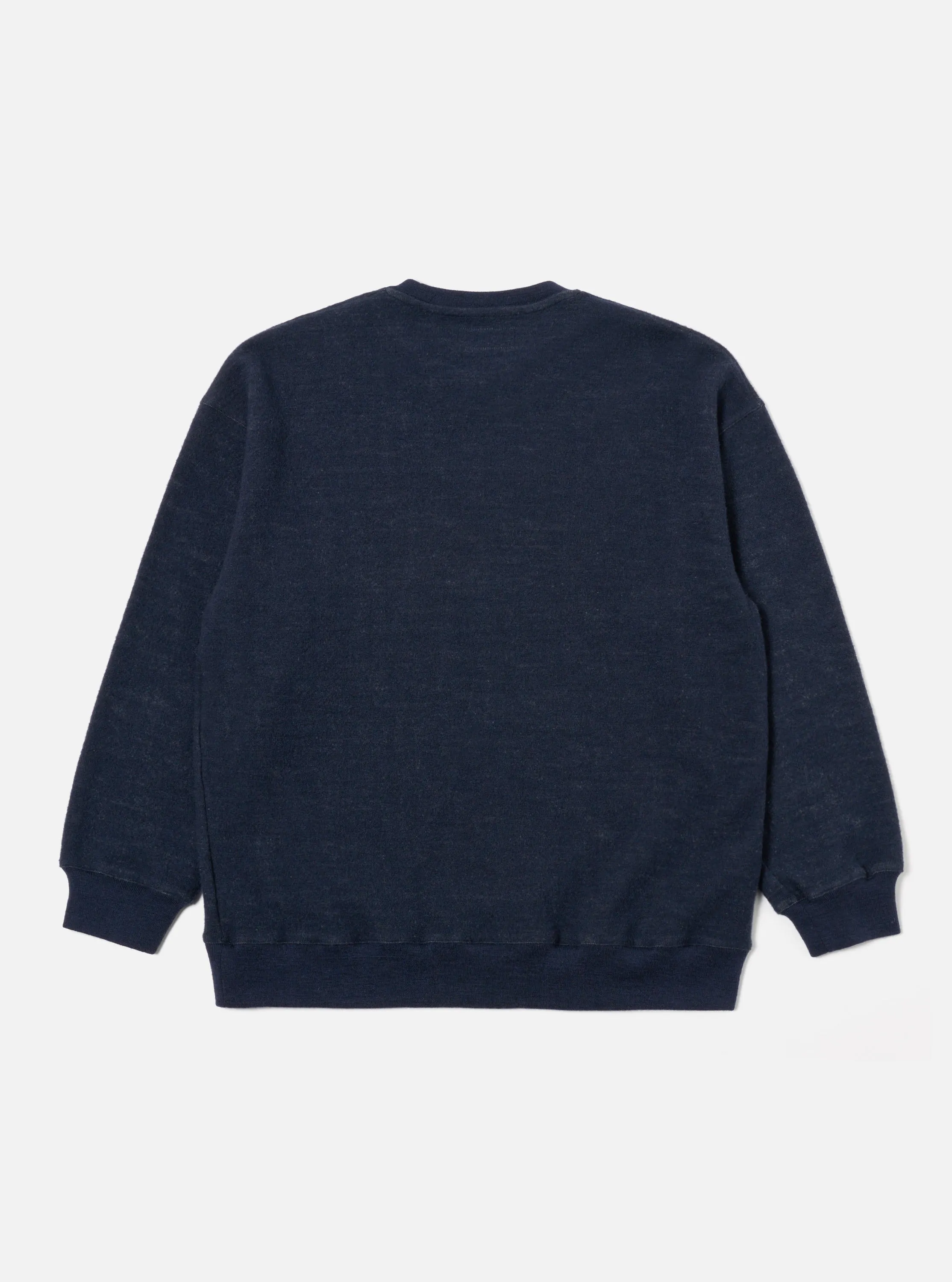 Universal Works Loose Sweatshirt in Navy Soft Wool Cotton Knit sold by Universal Works product image thumbnail 2