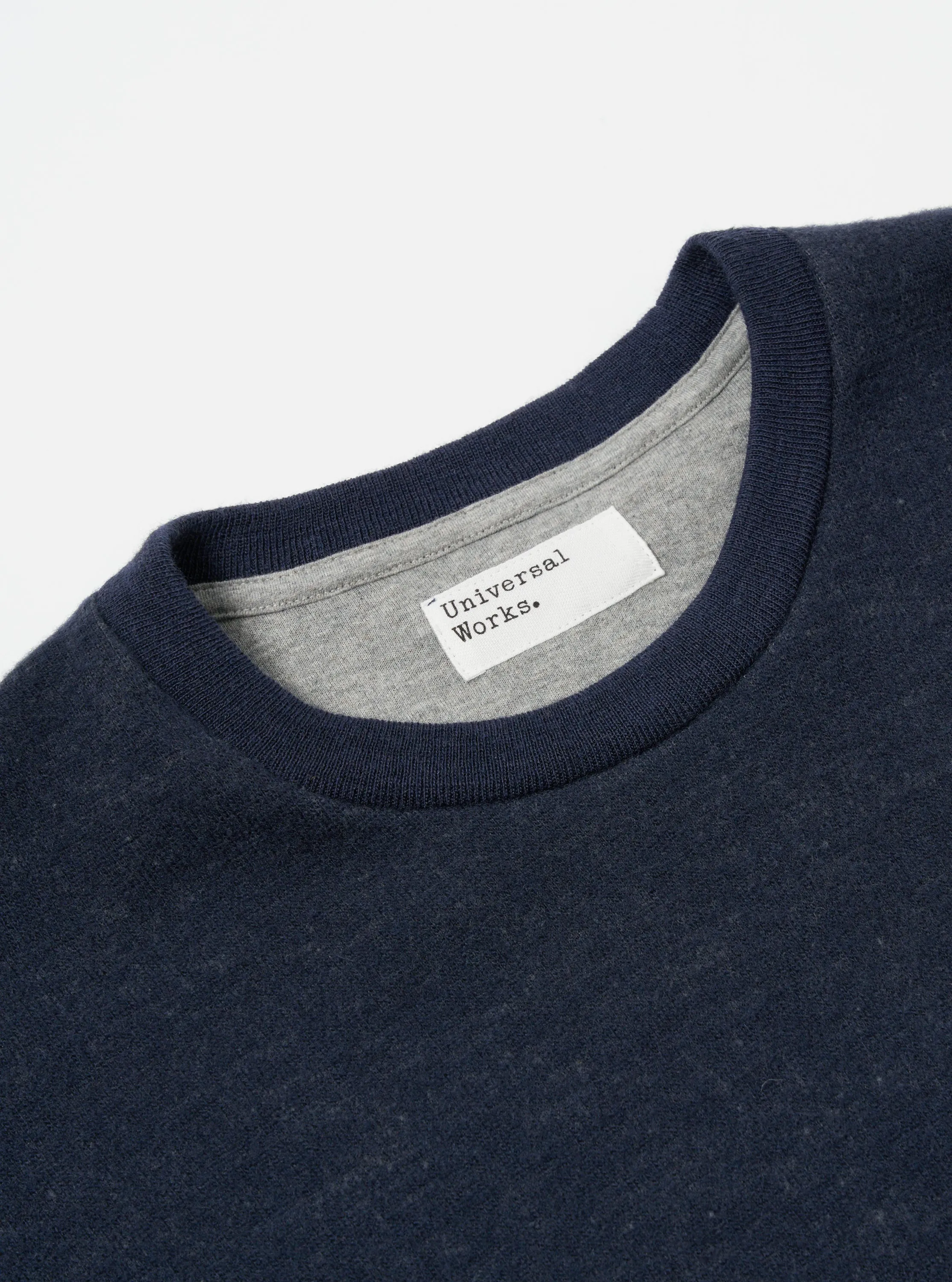 Universal Works Loose Sweatshirt in Navy Soft Wool Cotton Knit sold by Universal Works product image thumbnail 3