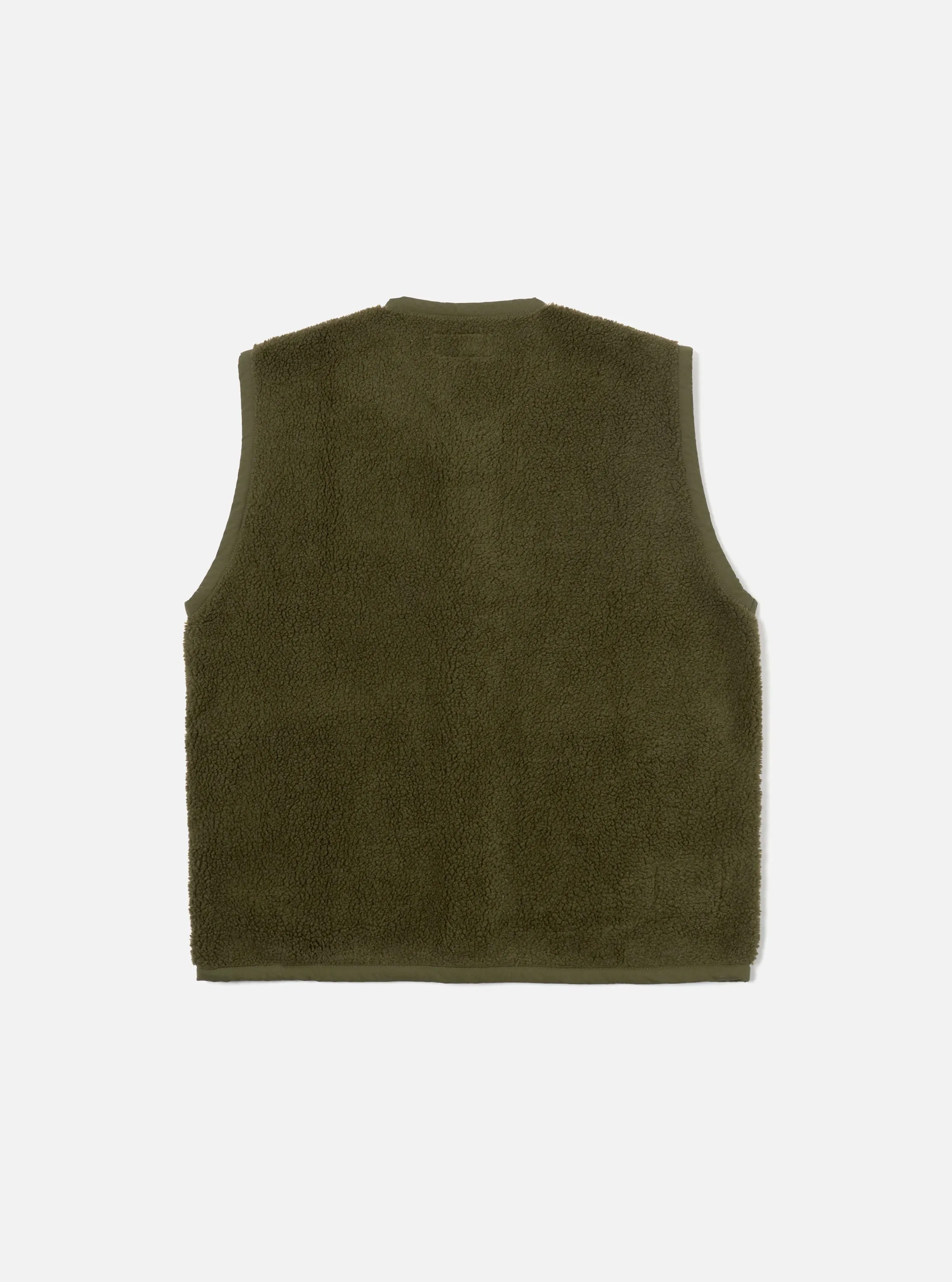 Universal Works Lancaster Gilet in Olive Mountain Fleece sold by Universal Works product image thumbnail 4