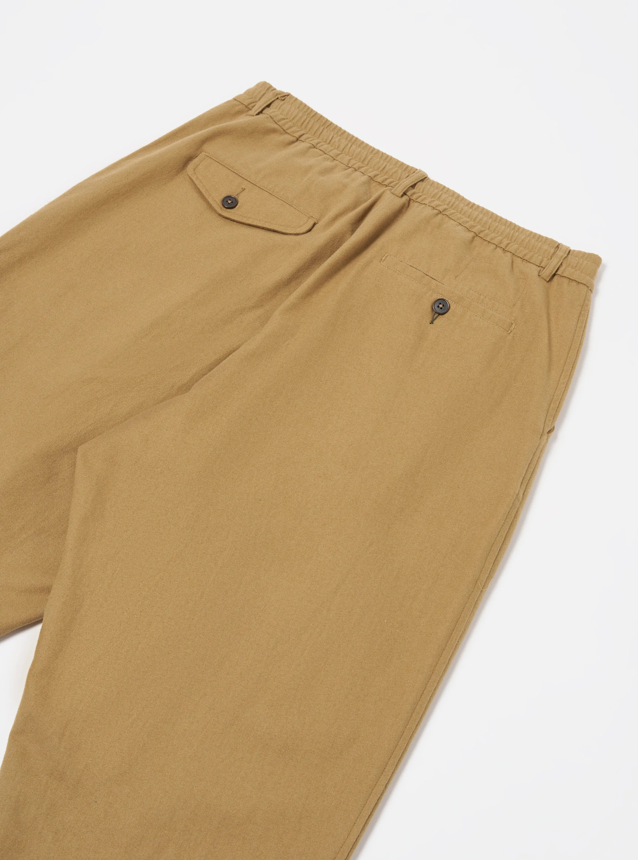 Universal Works Pleated Track Pant in Sand Brushed Moleskin sold by Universal Works product image thumbnail 4