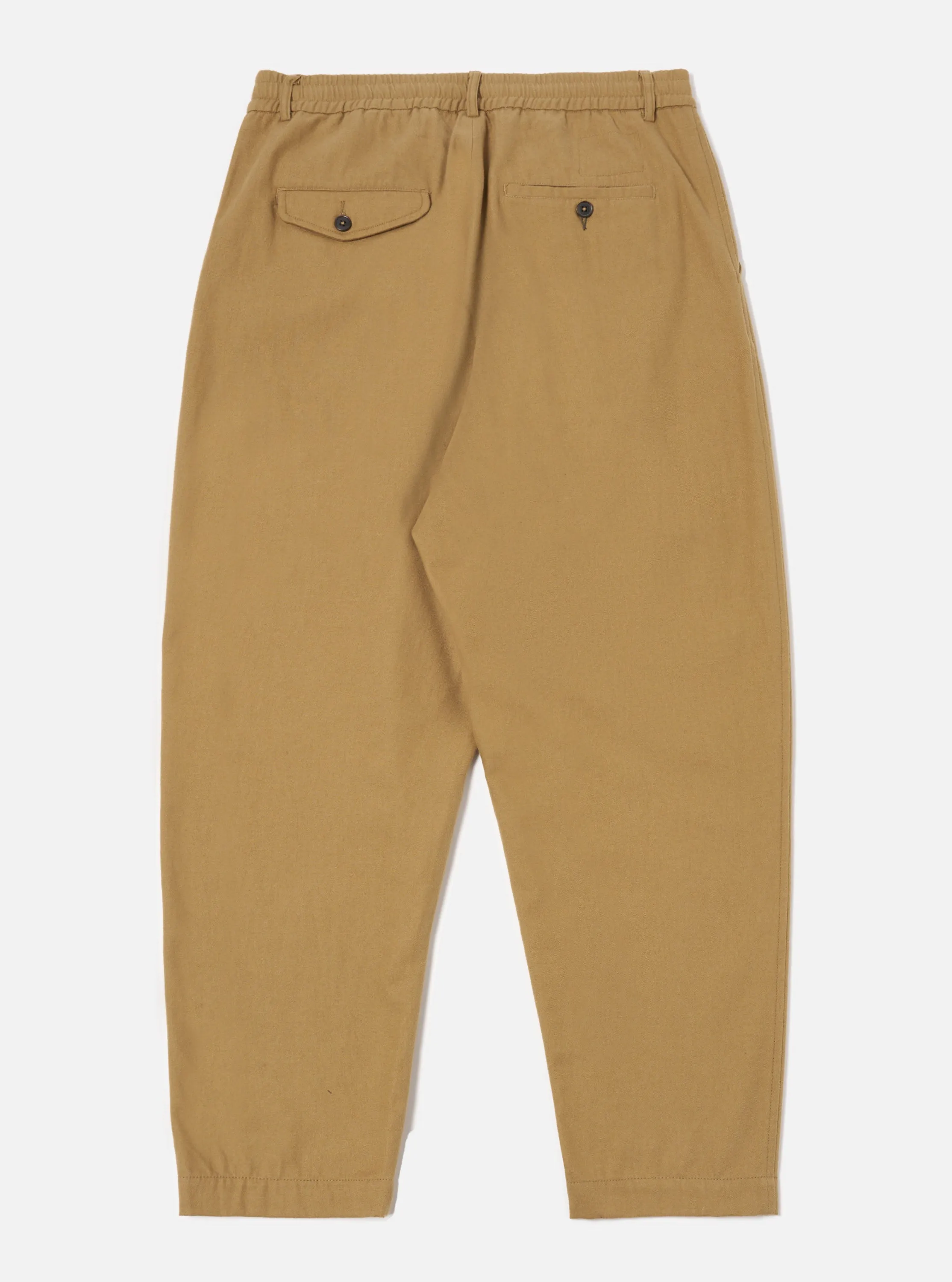 Universal Works Pleated Track Pant in Sand Brushed Moleskin sold by Universal Works product image thumbnail 2