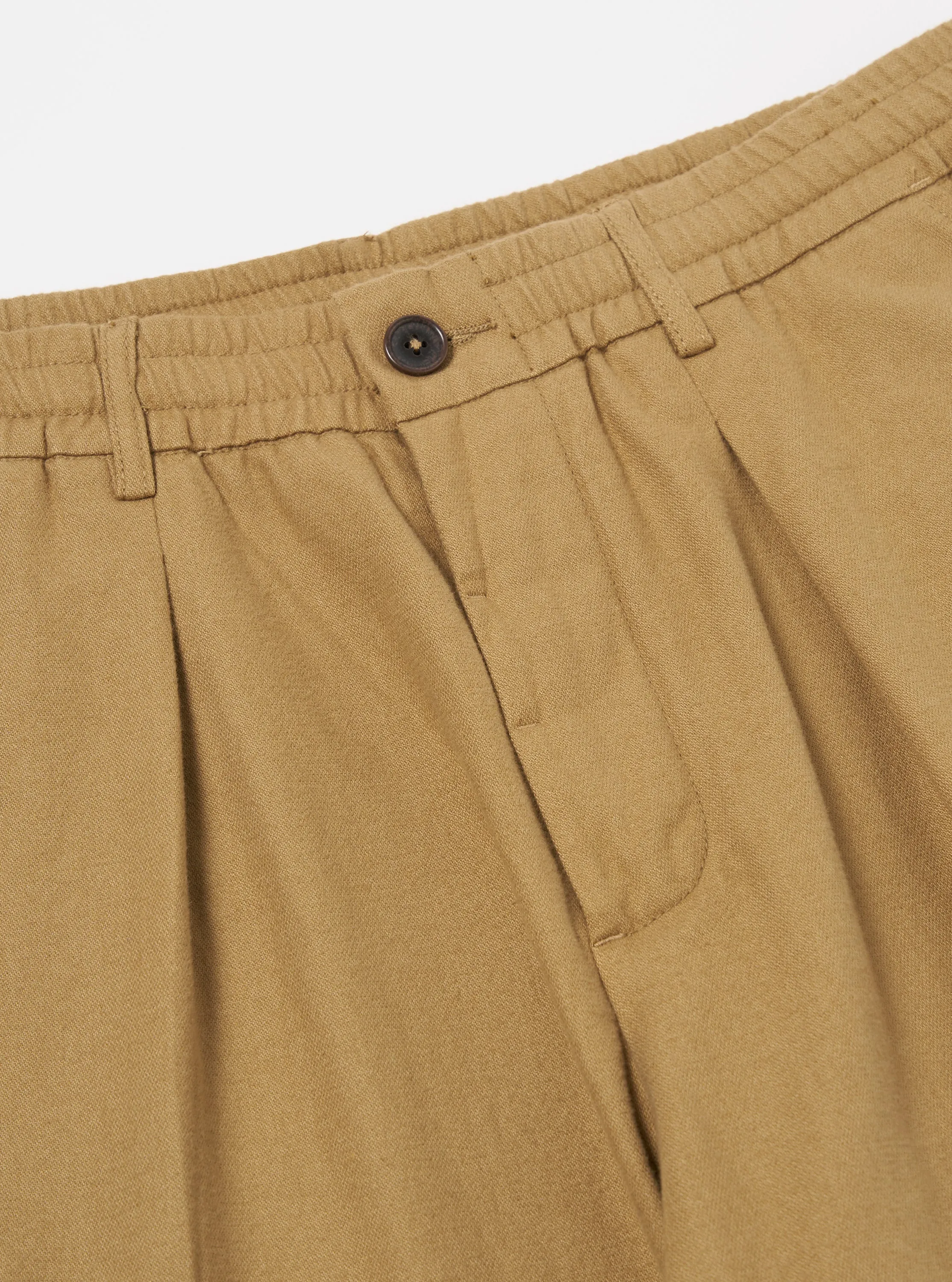 Universal Works Pleated Track Pant in Sand Brushed Moleskin sold by Universal Works product image thumbnail 3