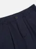 Universal Works Pleated Track Pant in Navy Brushed Moleskin sold by Universal Works