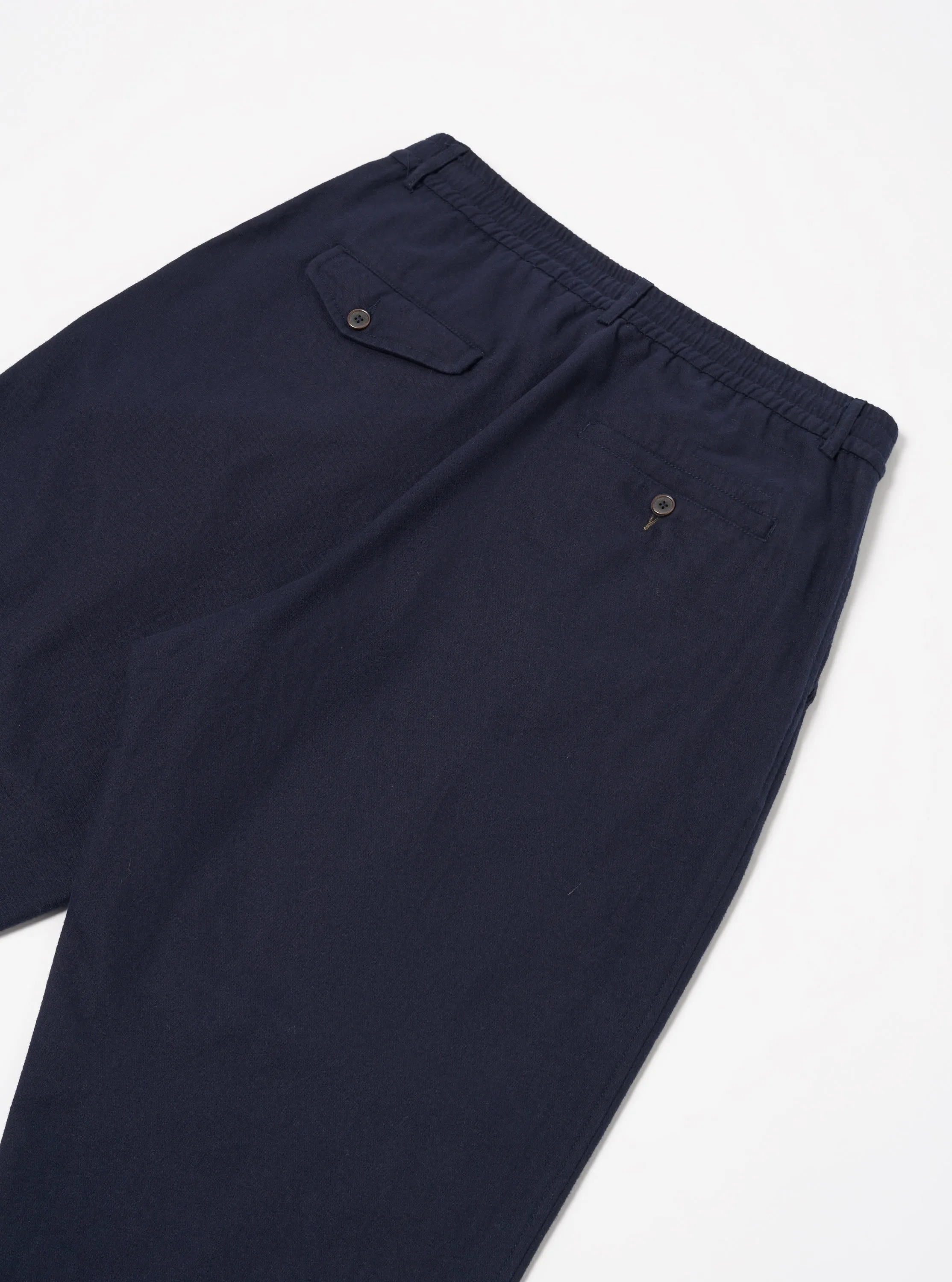 Universal Works Pleated Track Pant in Navy Brushed Moleskin sold by Universal Works product image thumbnail 4