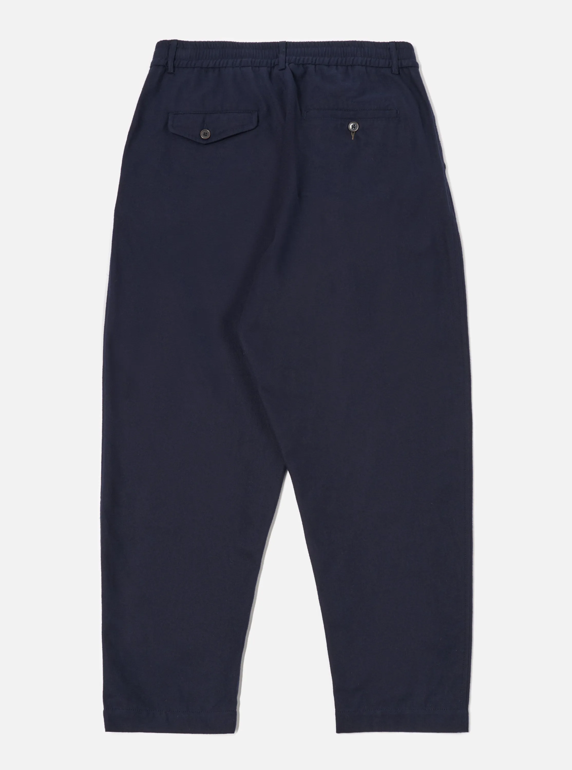 Universal Works Pleated Track Pant in Navy Brushed Moleskin sold by Universal Works product image thumbnail 2