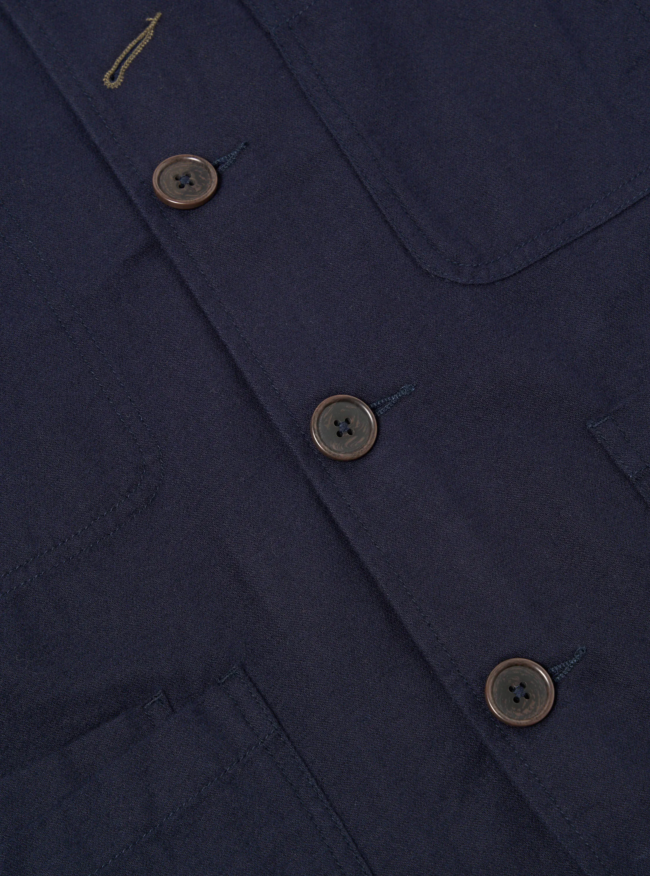 Universal Works Bakers Jacket in Navy Brushed Moleskin sold by Universal Works product image thumbnail 4