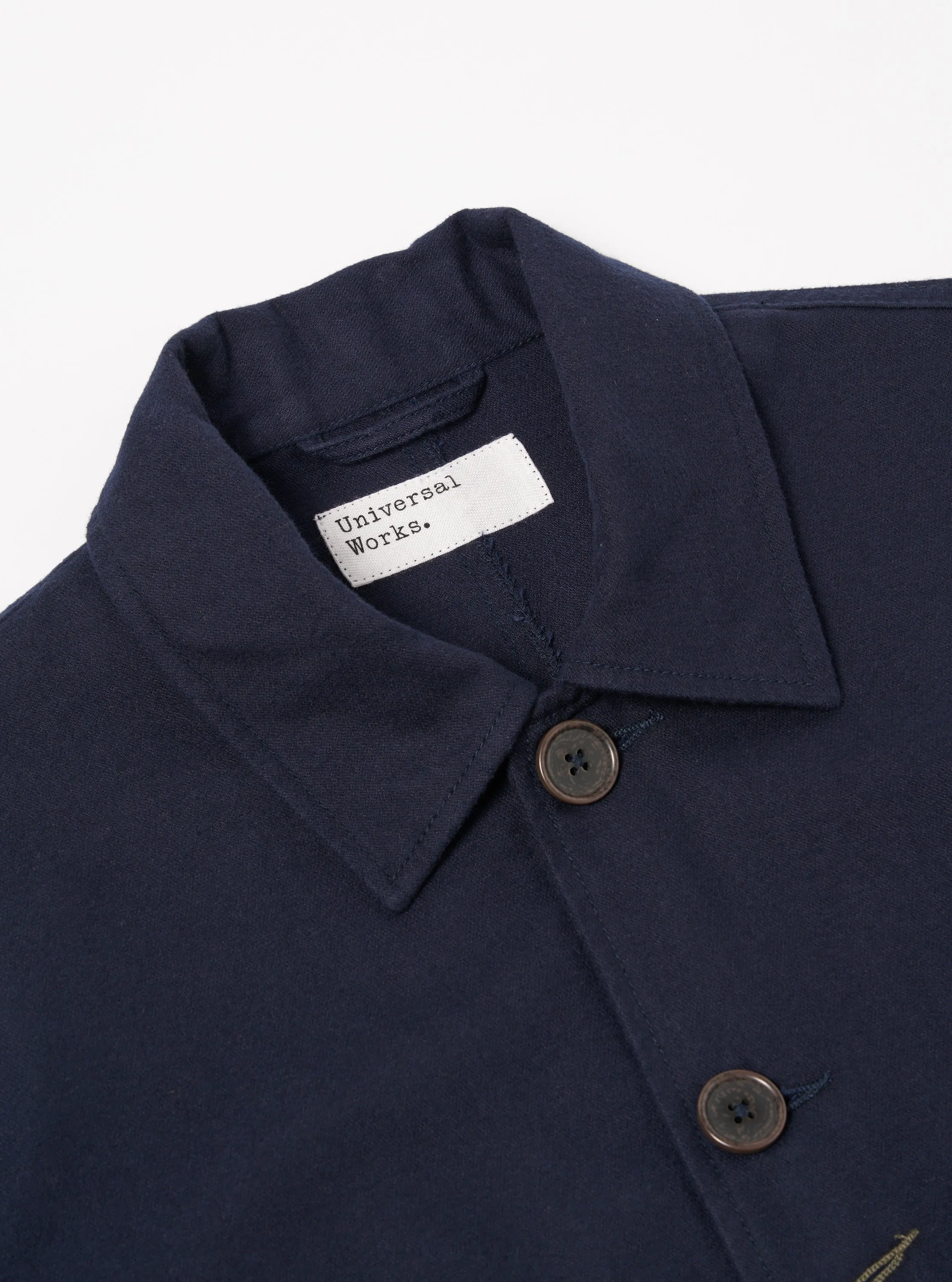 Universal Works Bakers Jacket in Navy Brushed Moleskin sold by Universal Works product image thumbnail 3