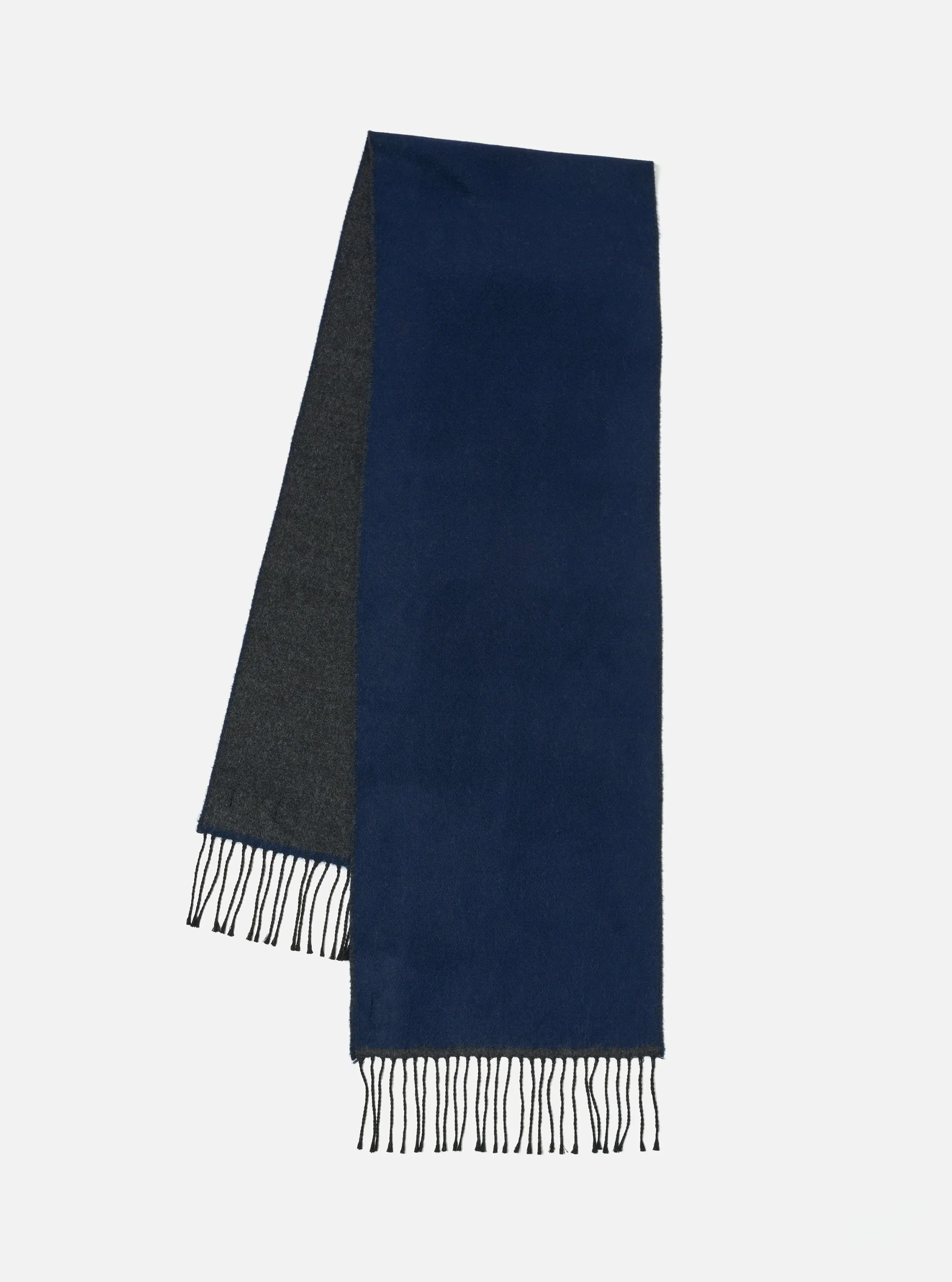 Universal Works Scarf in Navy/Charcoal Double Sided sold by Universal Works