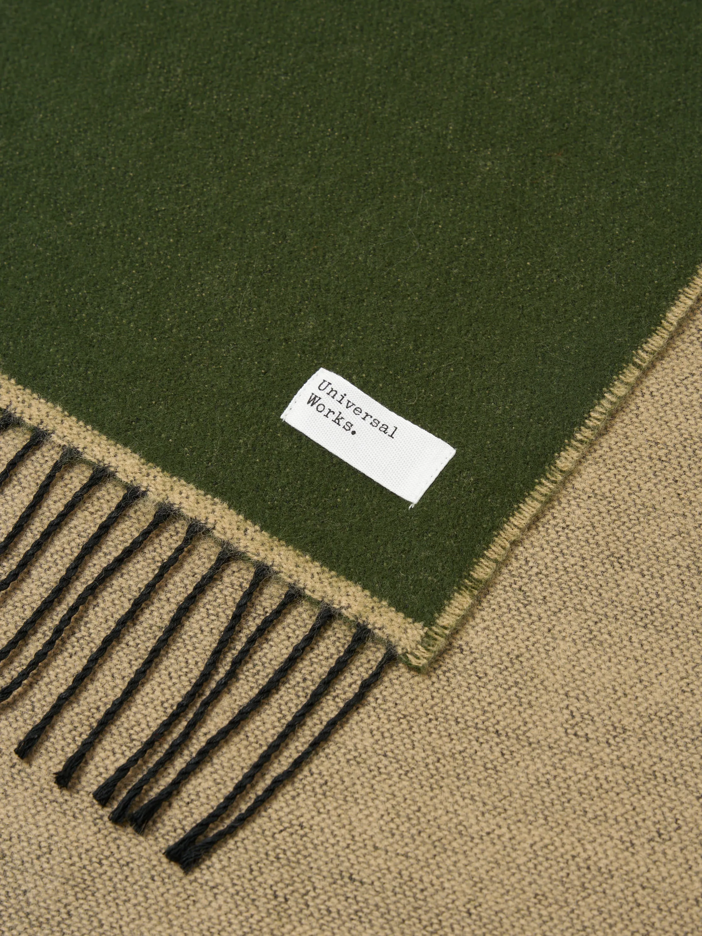 Universal Works Scarf in Olive/Beige Double Sided sold by Universal Works product image thumbnail 2