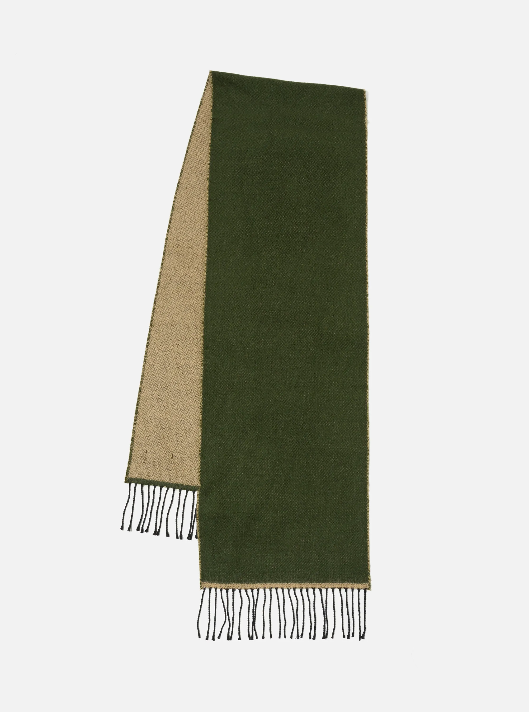 Universal Works Scarf in Olive/Beige Double Sided sold by Universal Works