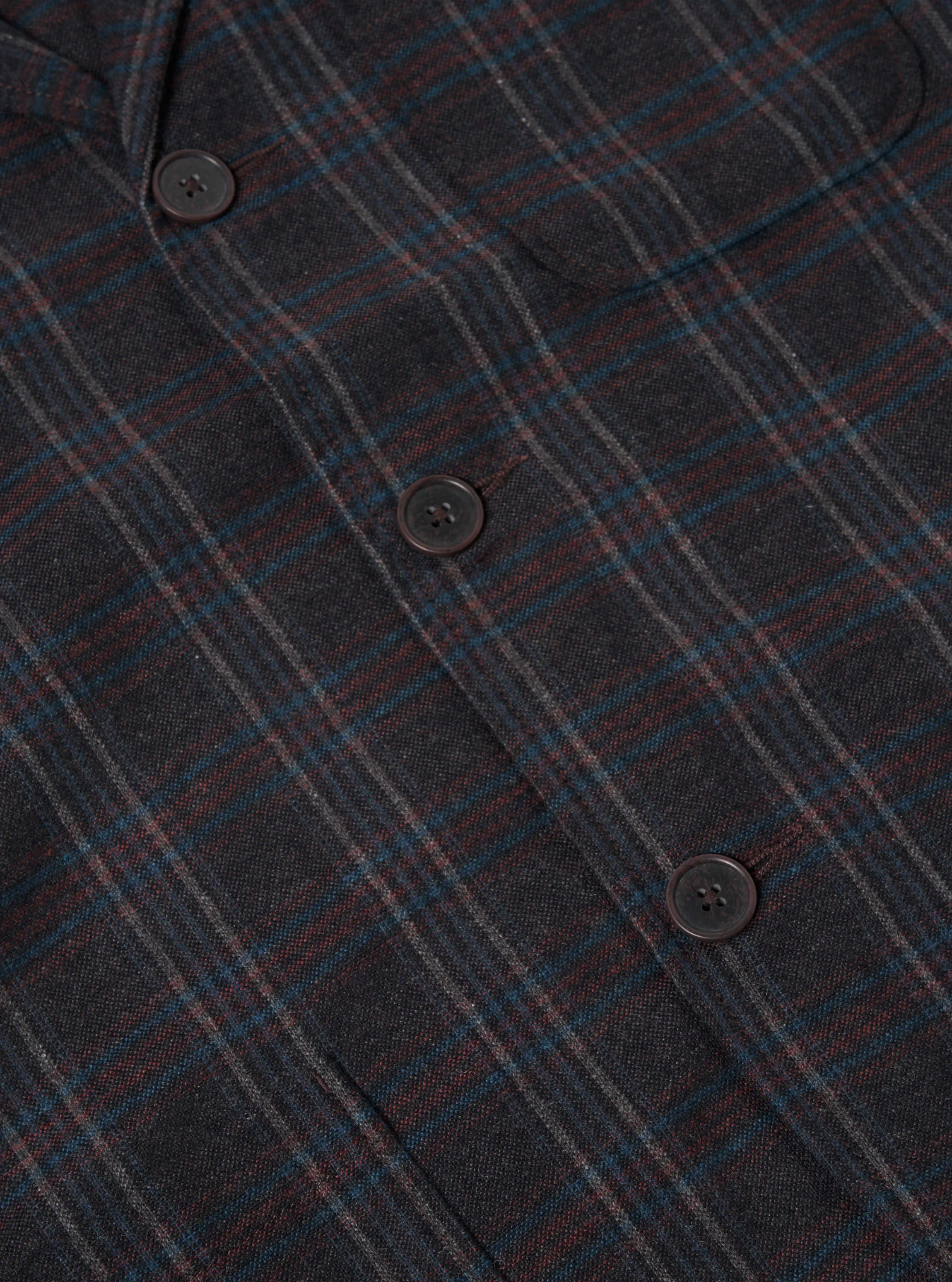 Universal Works Three Button Jacket in Brown Twist Wool Check sold by Universal Works product image thumbnail 5