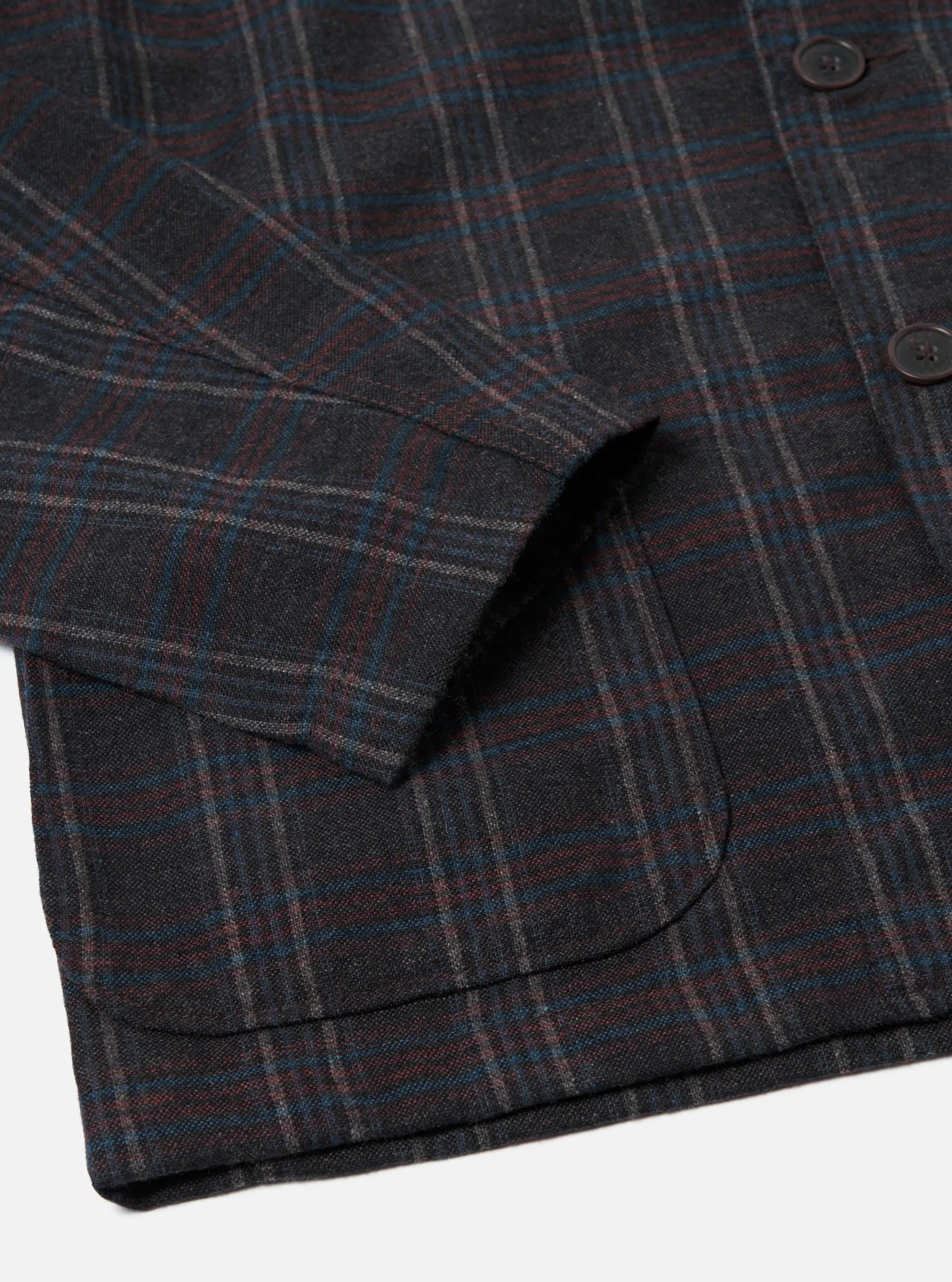 Universal Works Three Button Jacket in Brown Twist Wool Check sold by Universal Works product image thumbnail 4