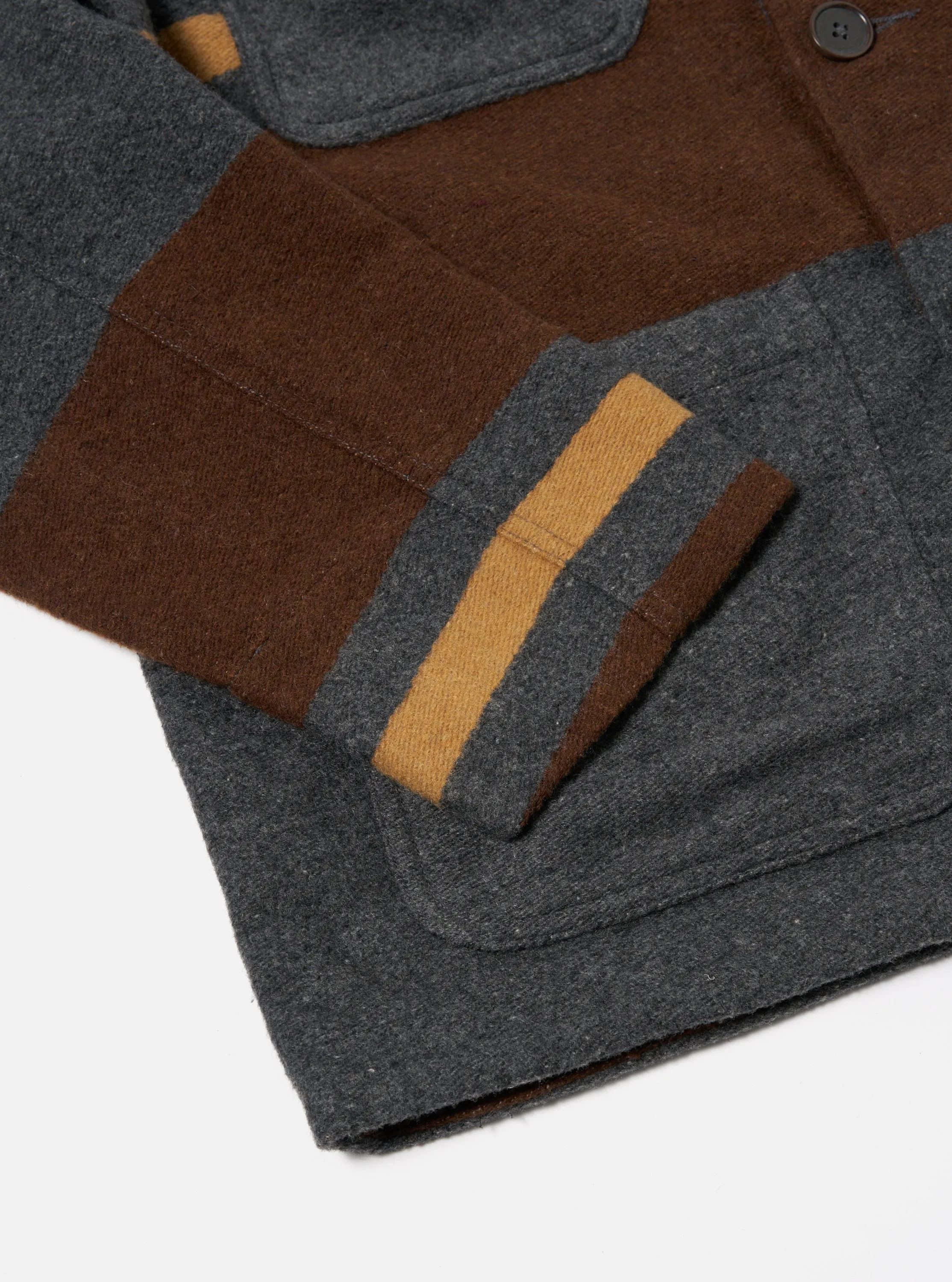 Universal Works Merchant Jacket in Charcoal Stripe Blanket Wool Mix sold by Universal Works product image thumbnail 5