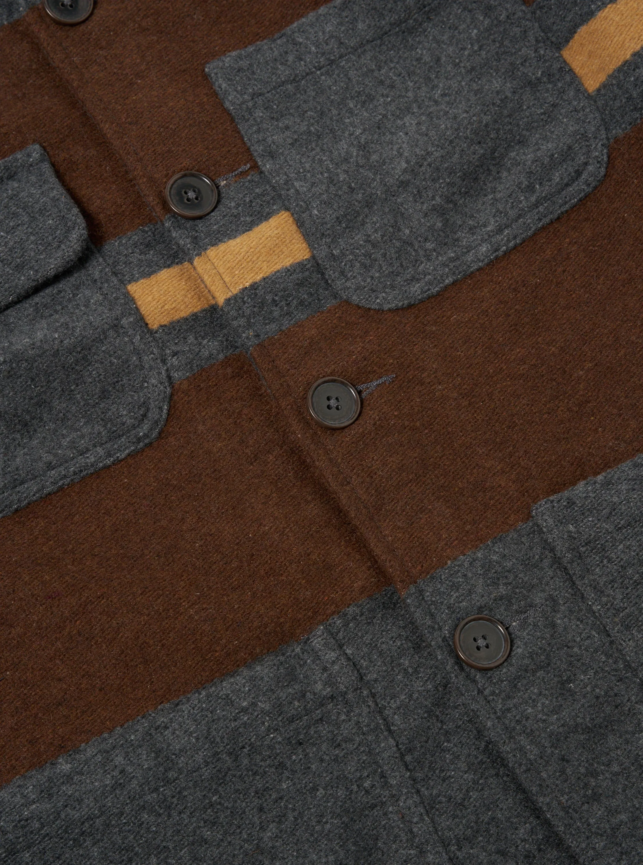 Universal Works Merchant Jacket in Charcoal Stripe Blanket Wool Mix sold by Universal Works product image thumbnail 4