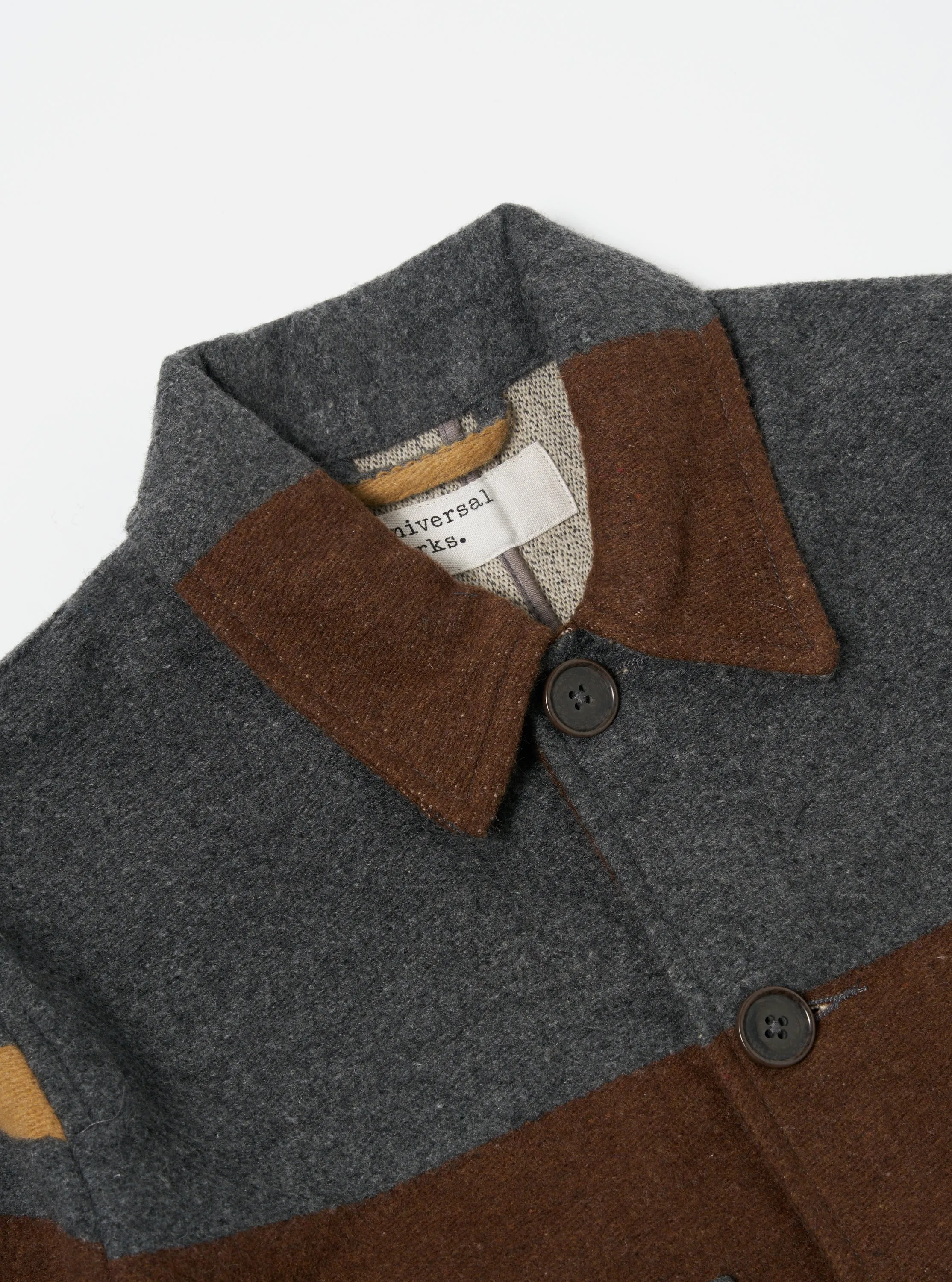 Universal Works Merchant Jacket in Charcoal Stripe Blanket Wool Mix sold by Universal Works product image thumbnail 3