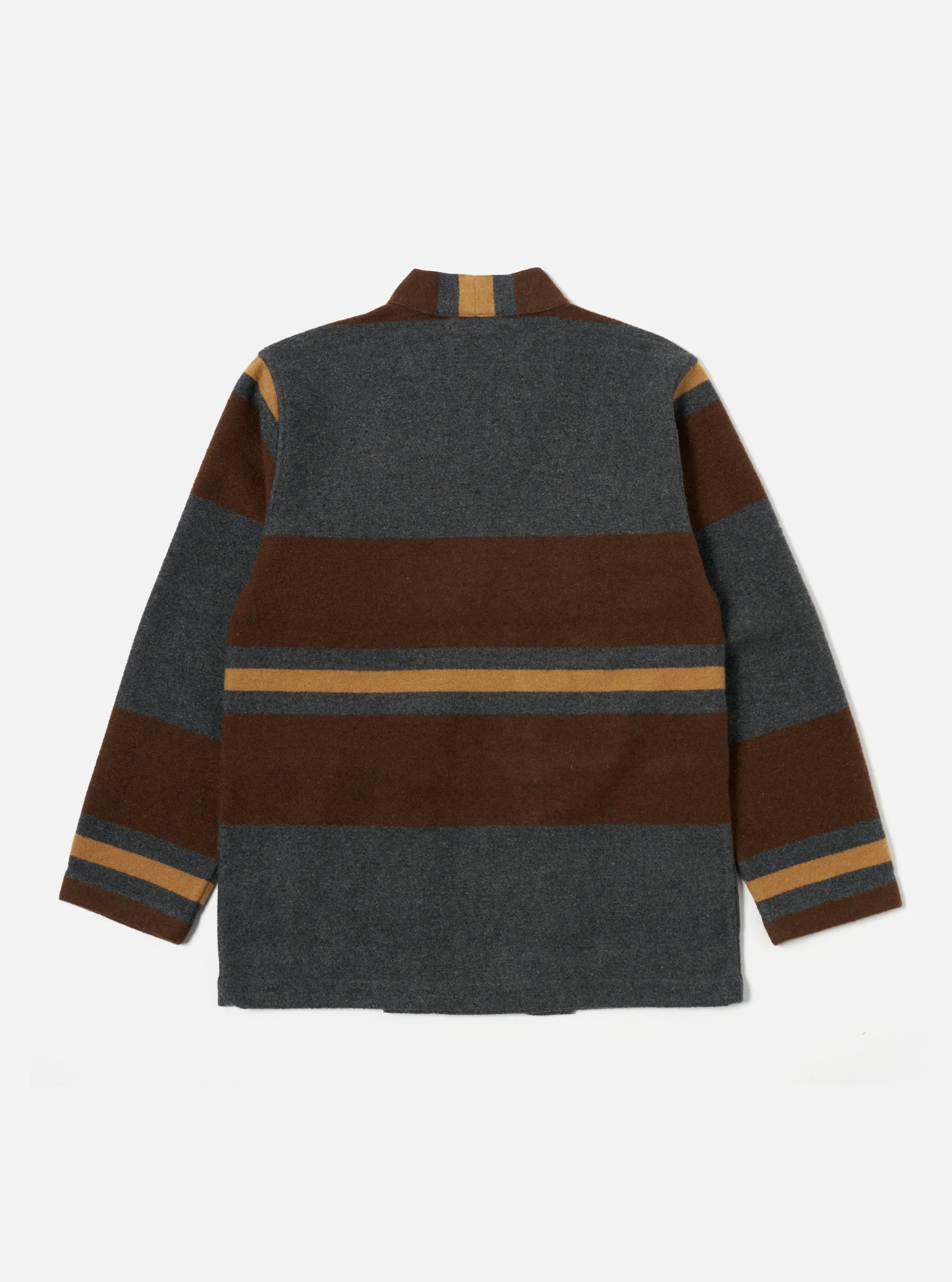 Universal Works Kyoto Work Jacket in Charcoal Stripe Blanket Wool Mix sold by Universal Works product image thumbnail 2
