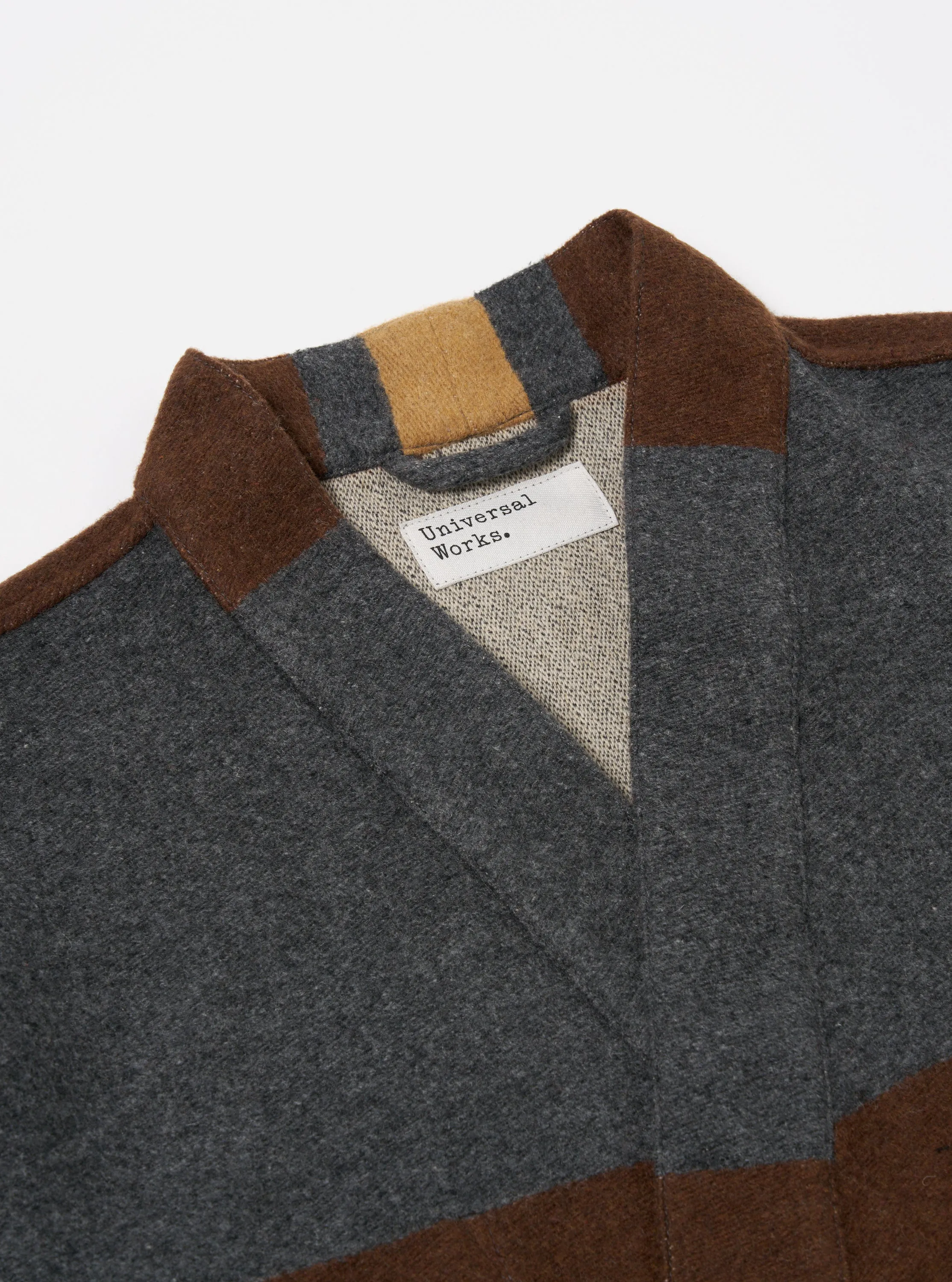 Universal Works Kyoto Work Jacket in Charcoal Stripe Blanket Wool Mix sold by Universal Works product image thumbnail 3