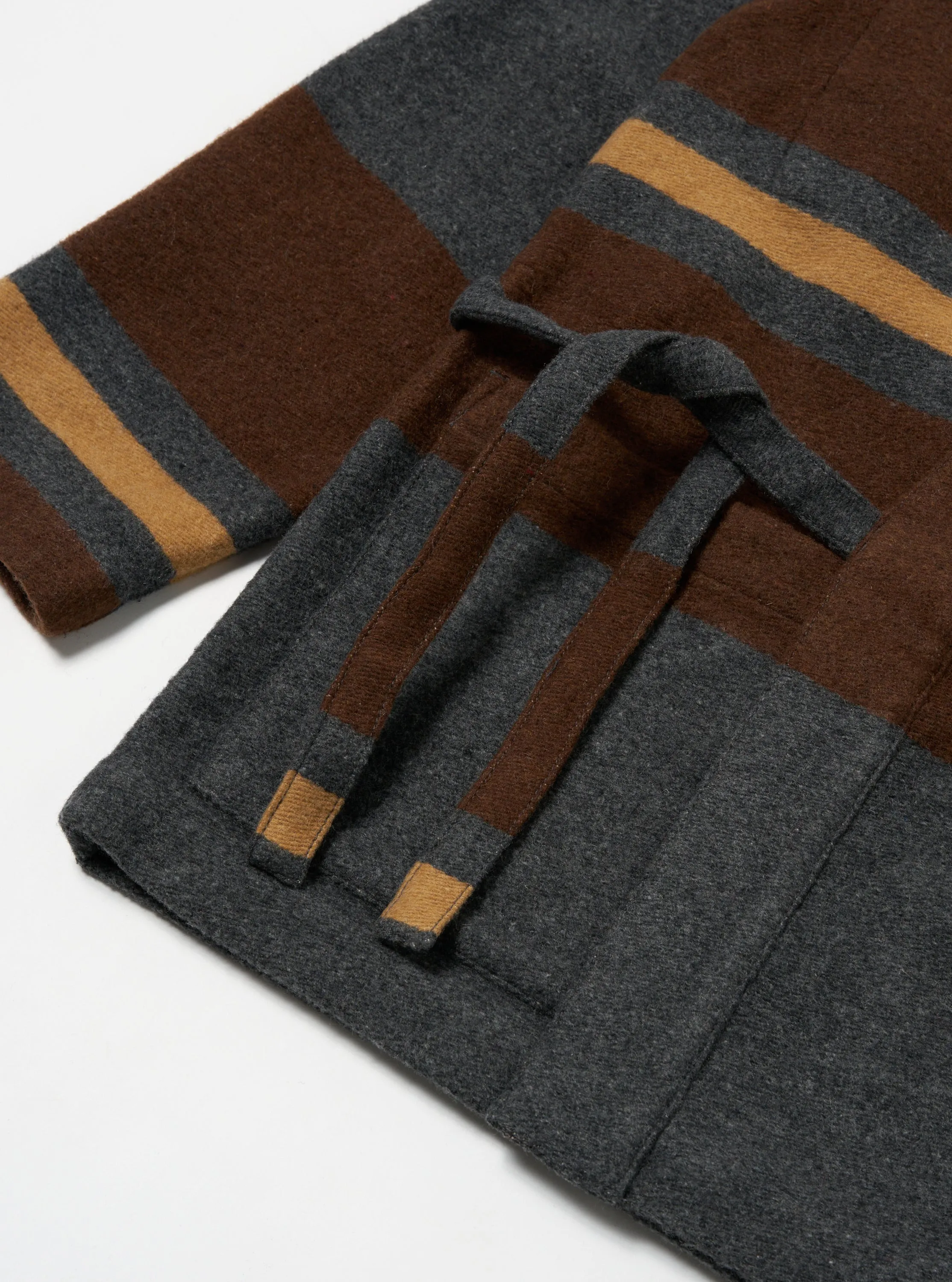 Universal Works Kyoto Work Jacket in Charcoal Stripe Blanket Wool Mix sold by Universal Works product image thumbnail 4