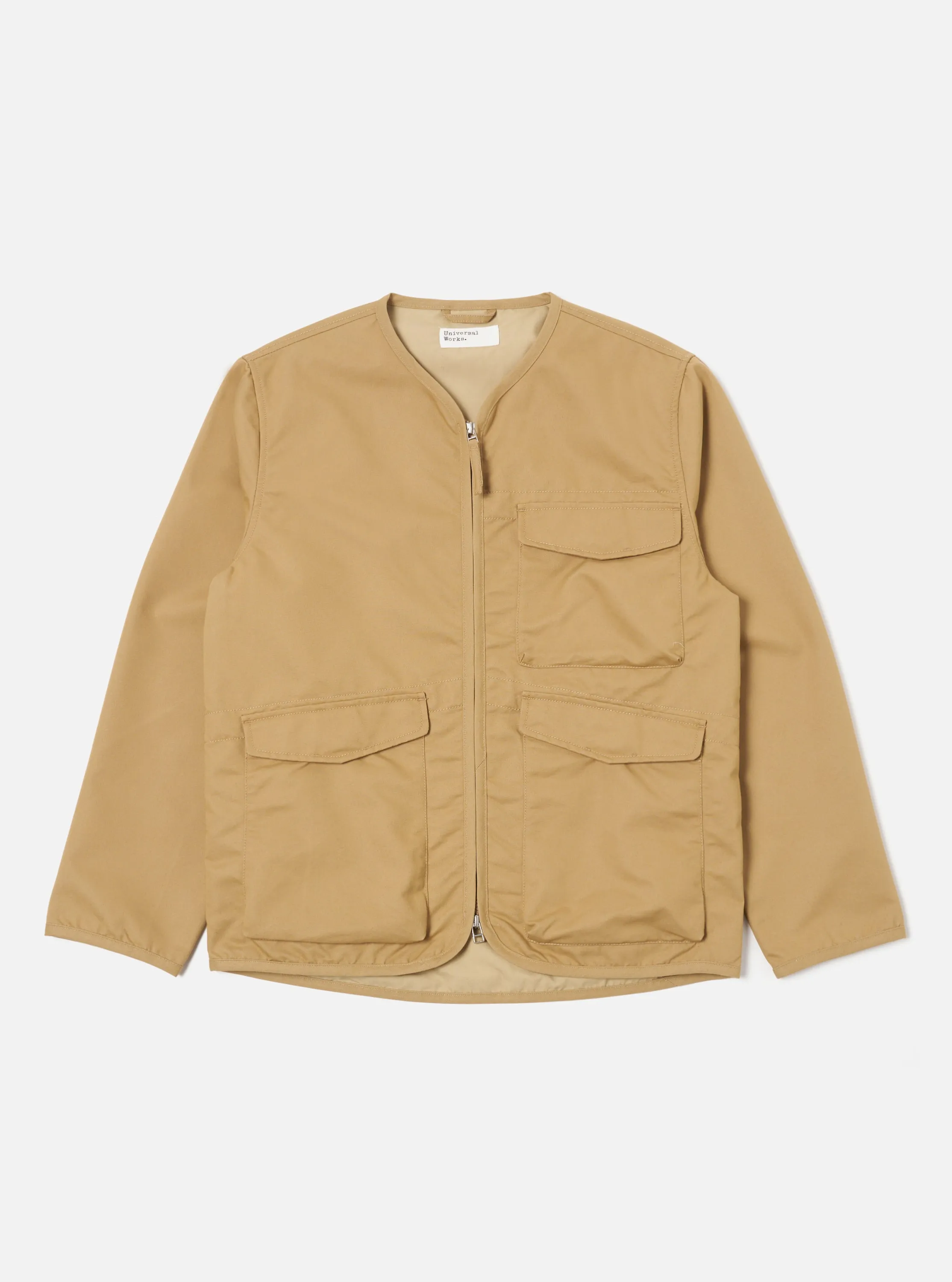 Universal Works Parachute Liner Jacket in Sand Brushed Polytech sold by Universal Works