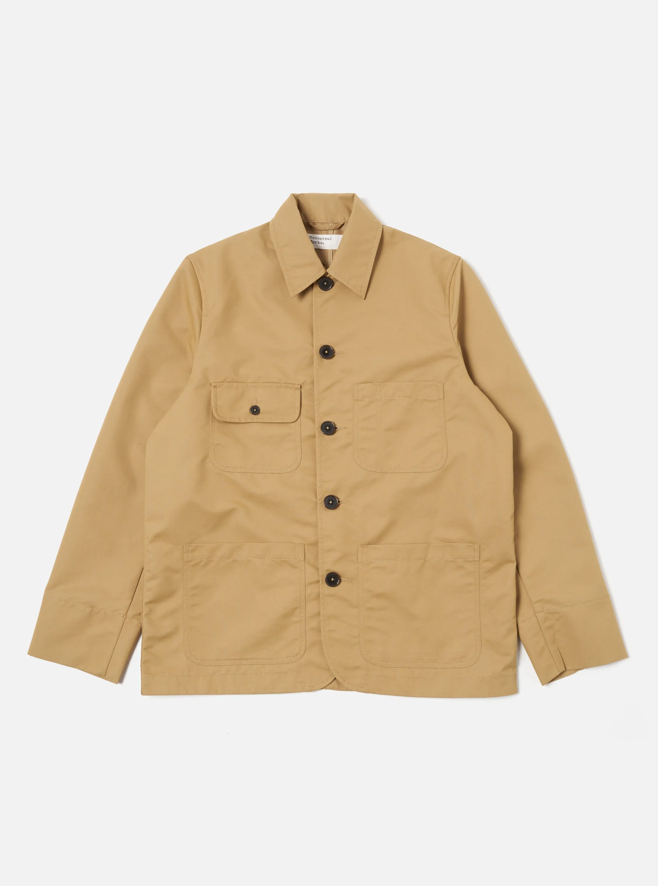 Universal Works Merchant Jacket in Sand Brushed Polytech sold by Universal Works