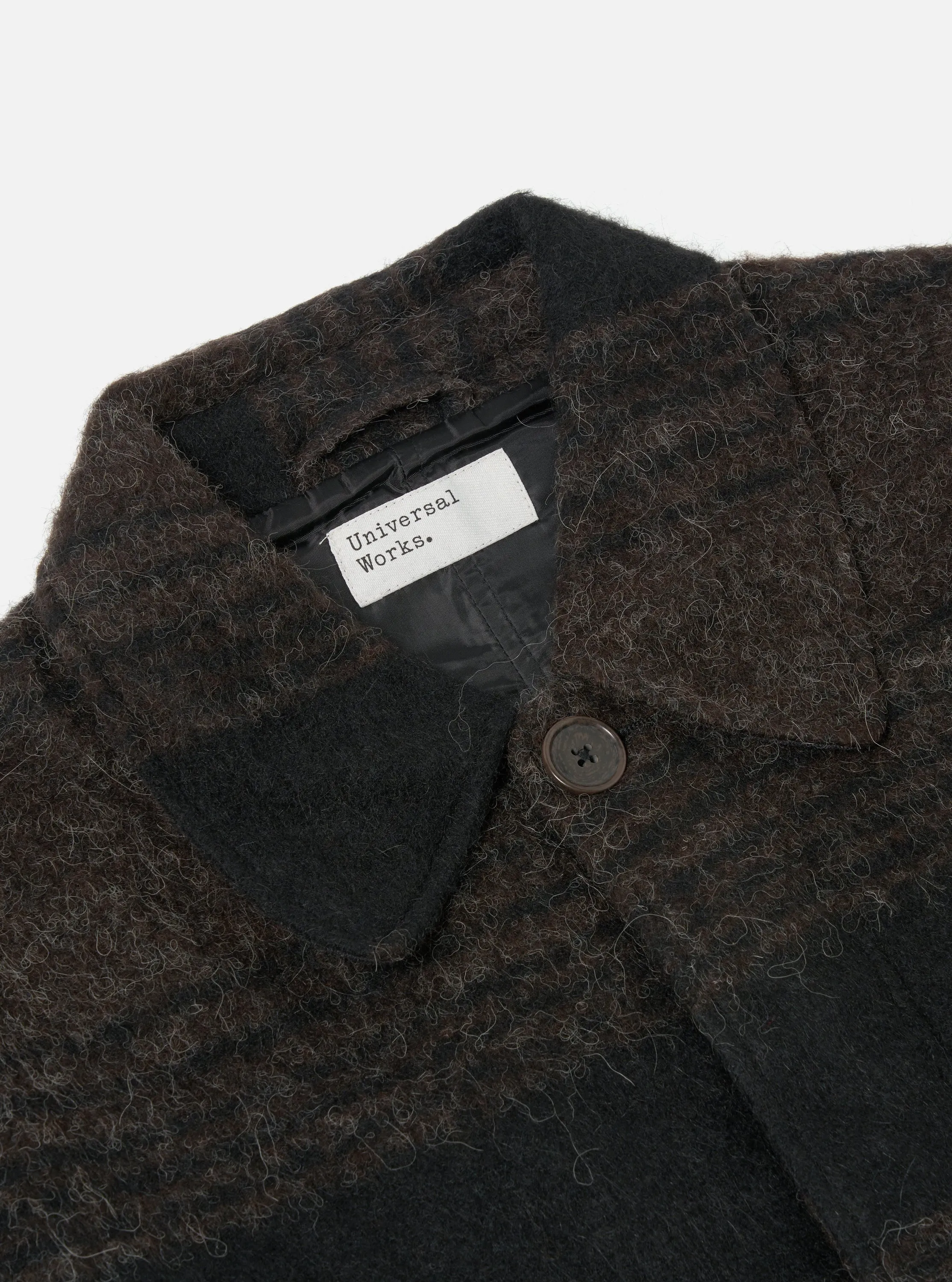 Universal Works Account Coat in Brown/Black Alpaca Recycled Mix sold by Universal Works product image thumbnail 3