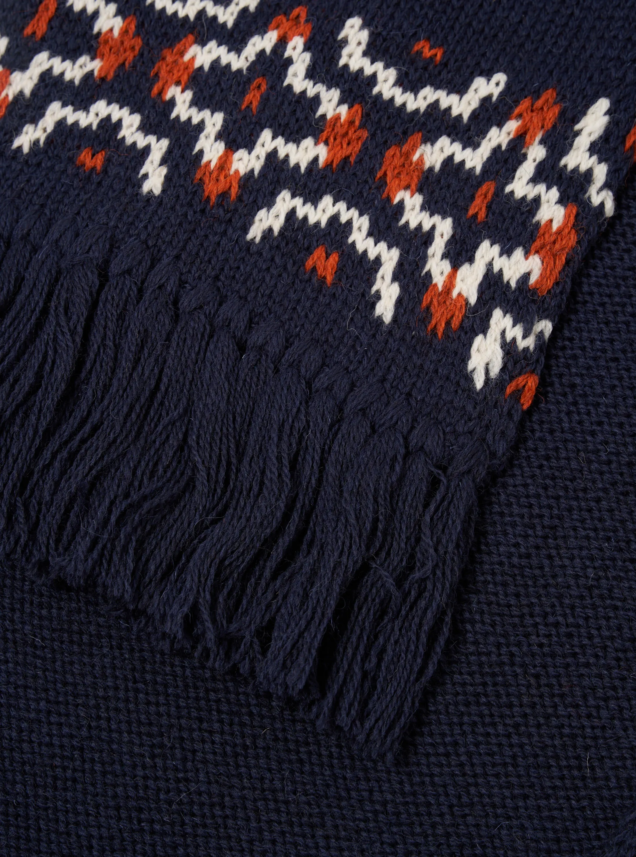 Universal Works Wool Scarf in Navy/Ecru British Wool sold by Universal Works product image thumbnail 2