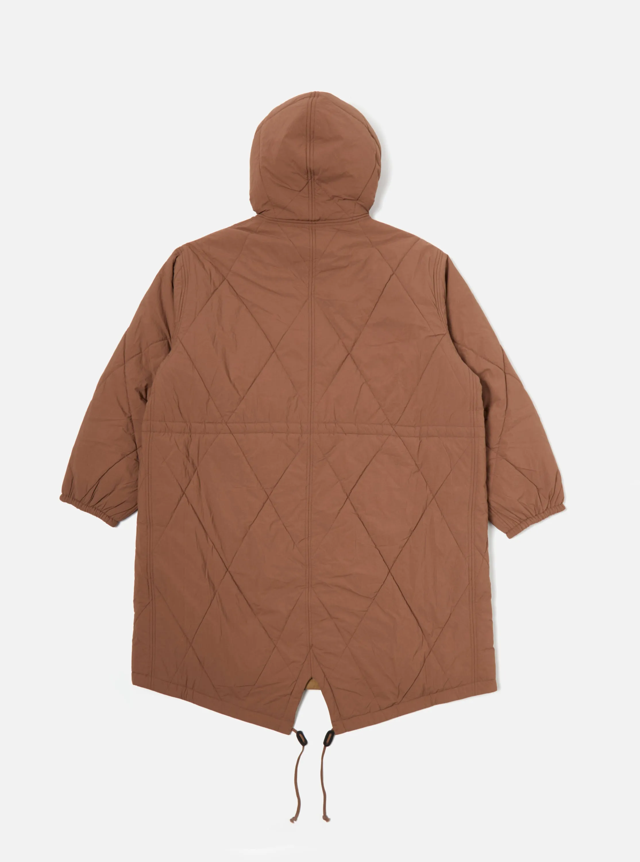 Universal Works Reversible Diamond Quilt Parka in Brown Recycled Nylon sold by Universal Works product image thumbnail 4