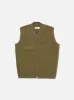 Universal Works Zip Waistcoat in Lovat Wool Fleece sold by Universal Works