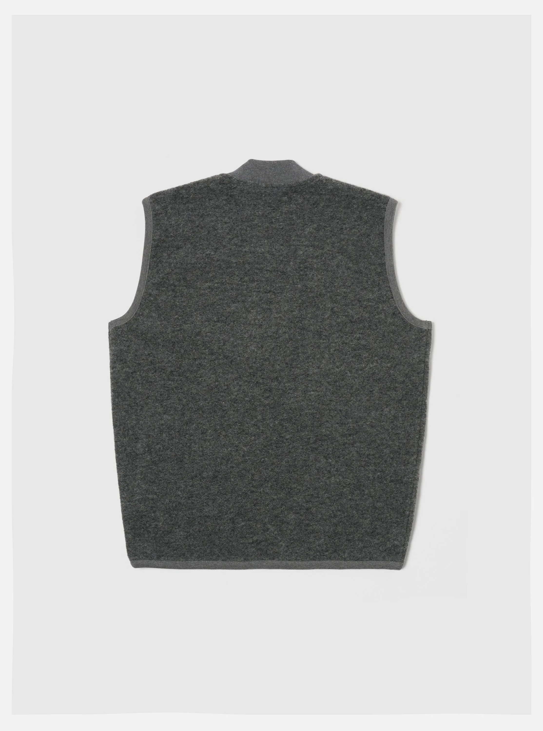 Universal Works Zip Waistcoat in Grey Marl Wool Fleece sold by Universal Works product image thumbnail 2