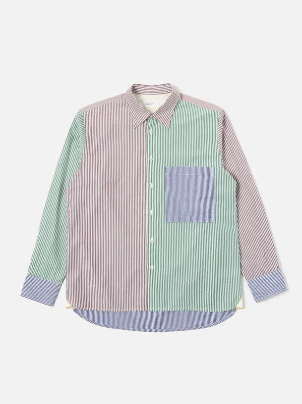 Universal Works Square Pocket Shirt in Multi Classic Stripes sold by Universal Works