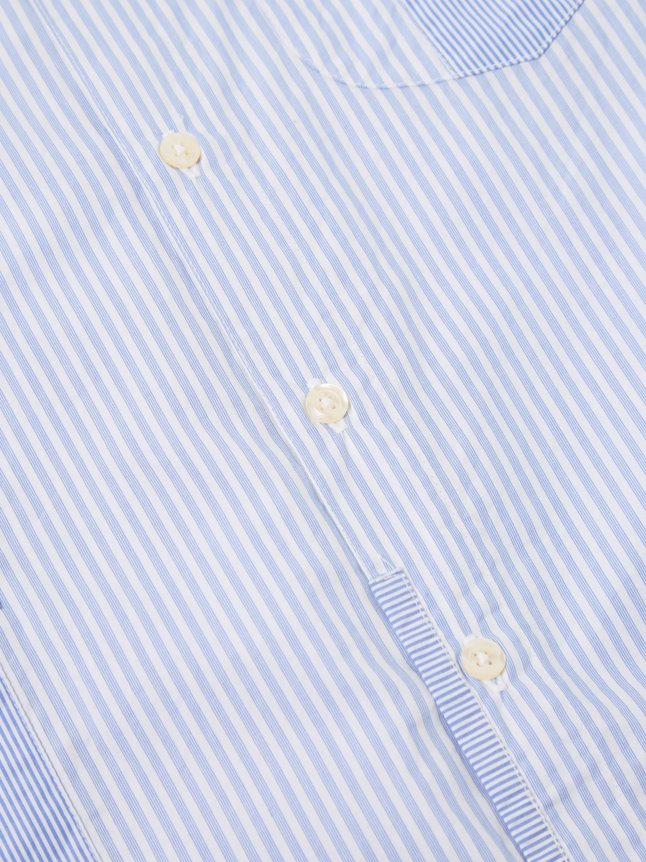 Universal Works L/S Patch Shirt in Blue Classic Stripes sold by Universal Works product image thumbnail 5