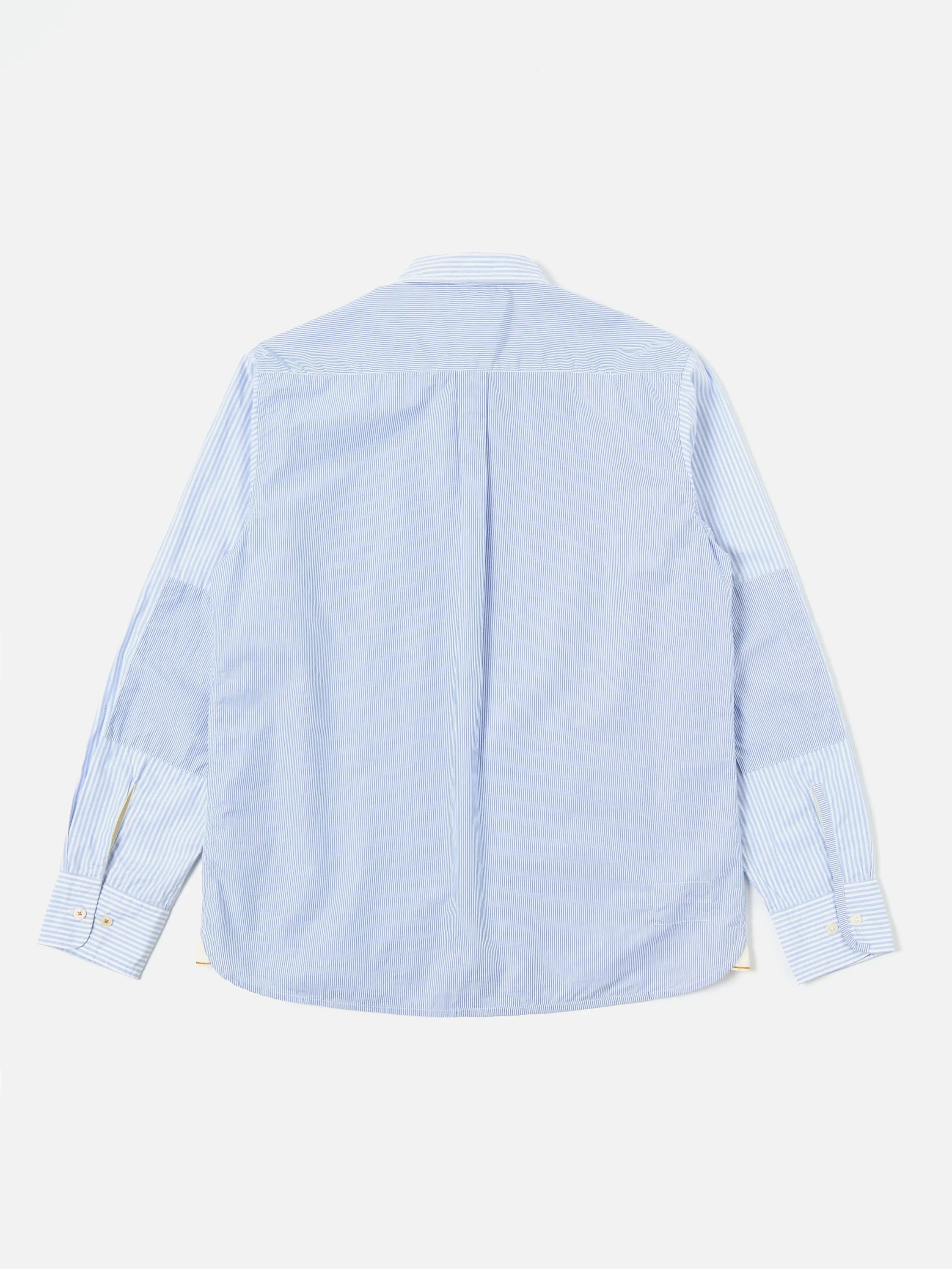 Universal Works L/S Patch Shirt in Blue Classic Stripes sold by Universal Works product image thumbnail 3
