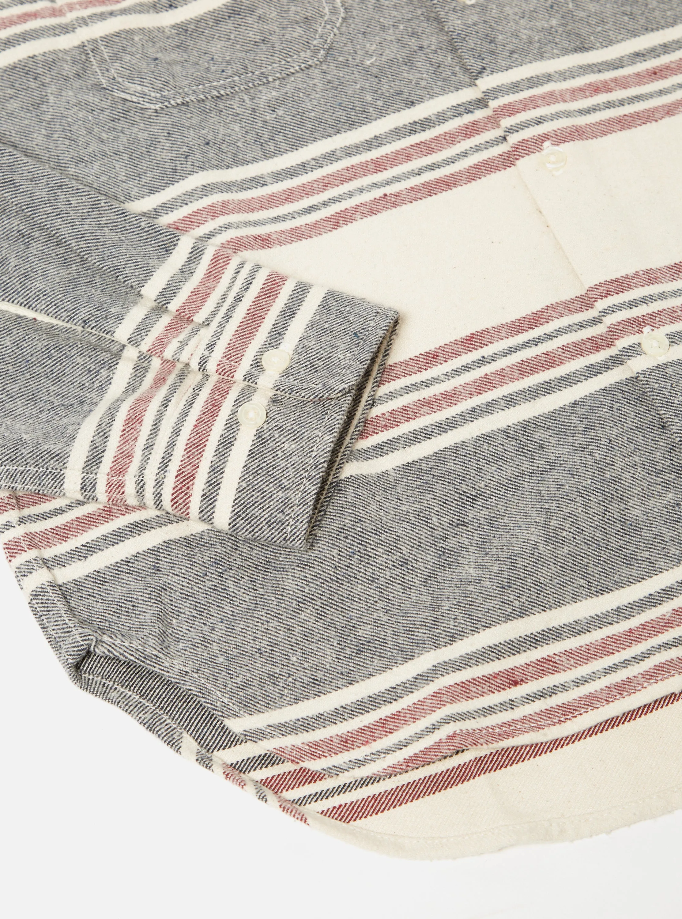 Universal Works Work Shirt in Ecru Brushed Stripe sold by Universal Works product image thumbnail 5