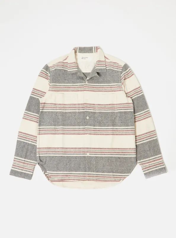 Universal Works Work Shirt in Ecru Brushed Stripe sold by Universal Works