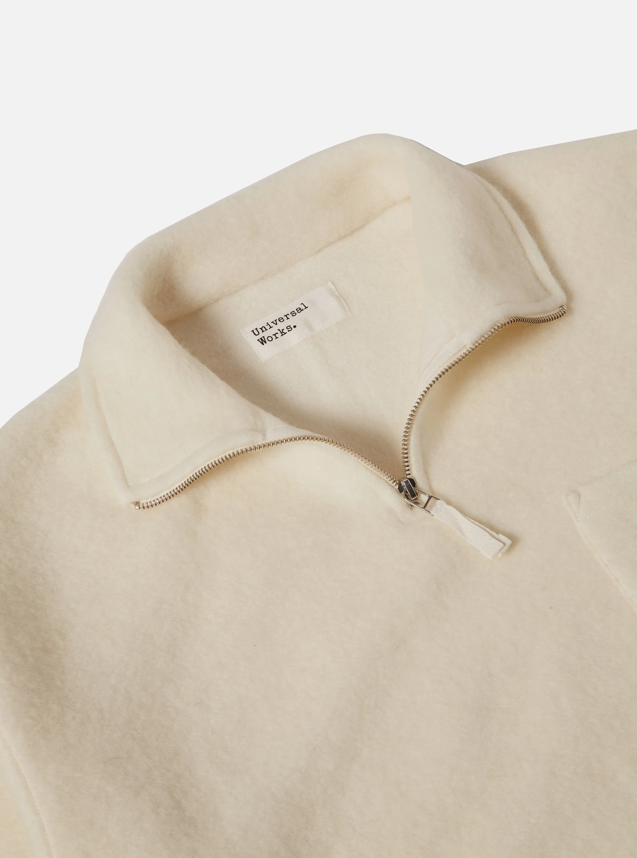 Universal Works Ramsay Quarter Zip in Ecru Wool Fleece sold by Universal Works product image thumbnail 3