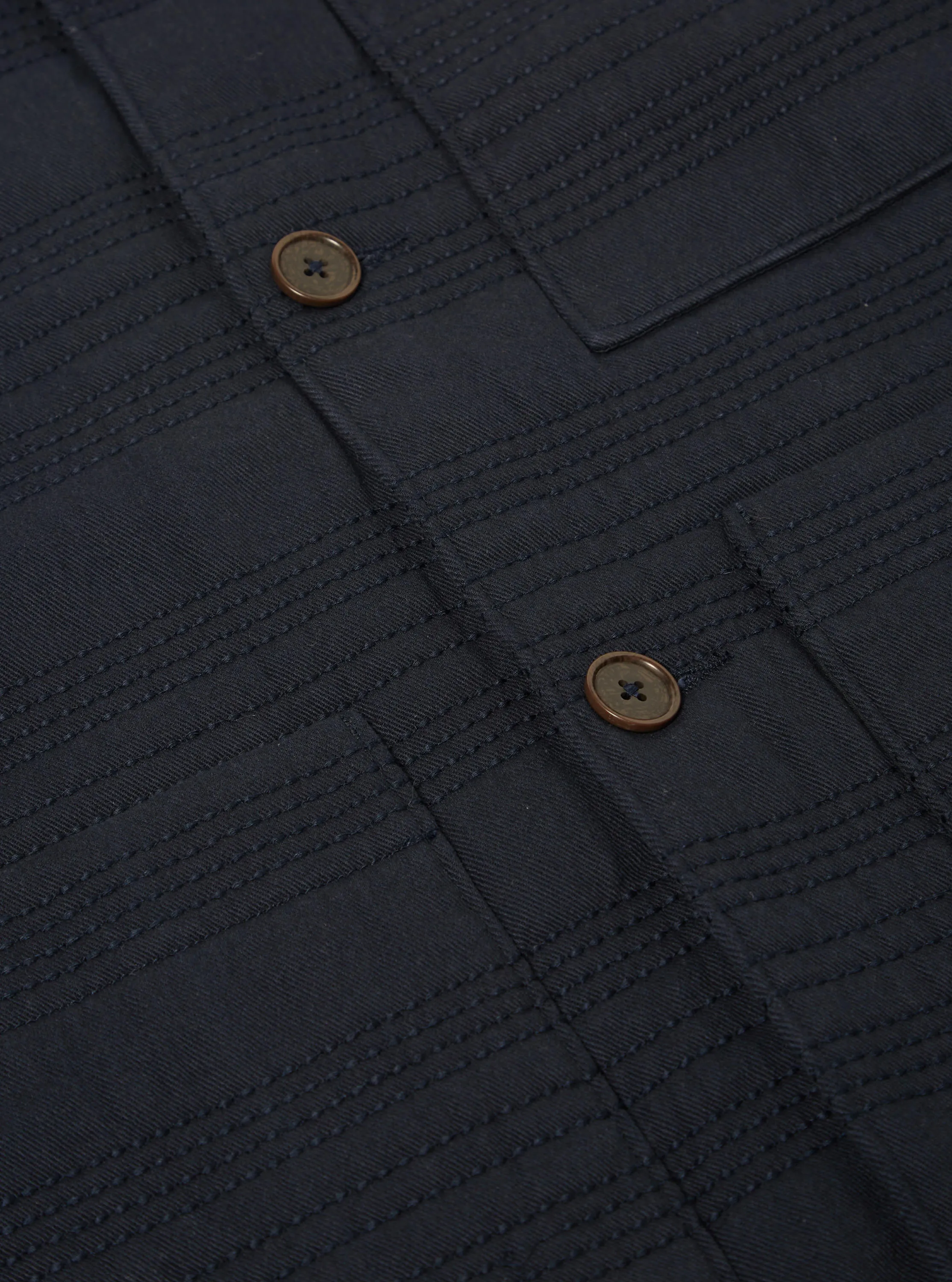 Universal Works Quilt Simple Bakers Jacket in Navy Winter Twill sold by Universal Works product image thumbnail 4