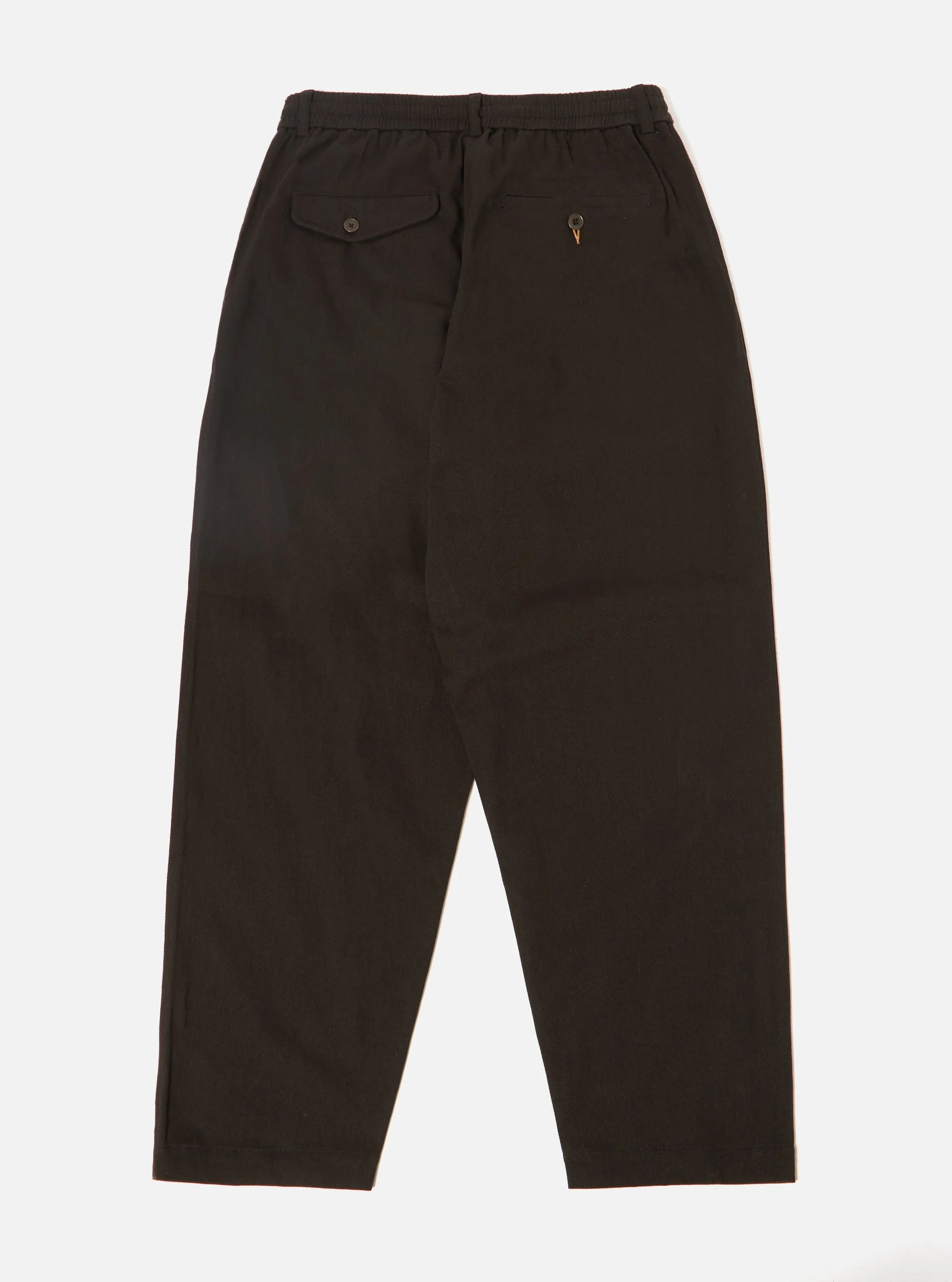 Universal Works Pleated Track Pant in Black Winter Twill sold by Universal Works product image thumbnail 2
