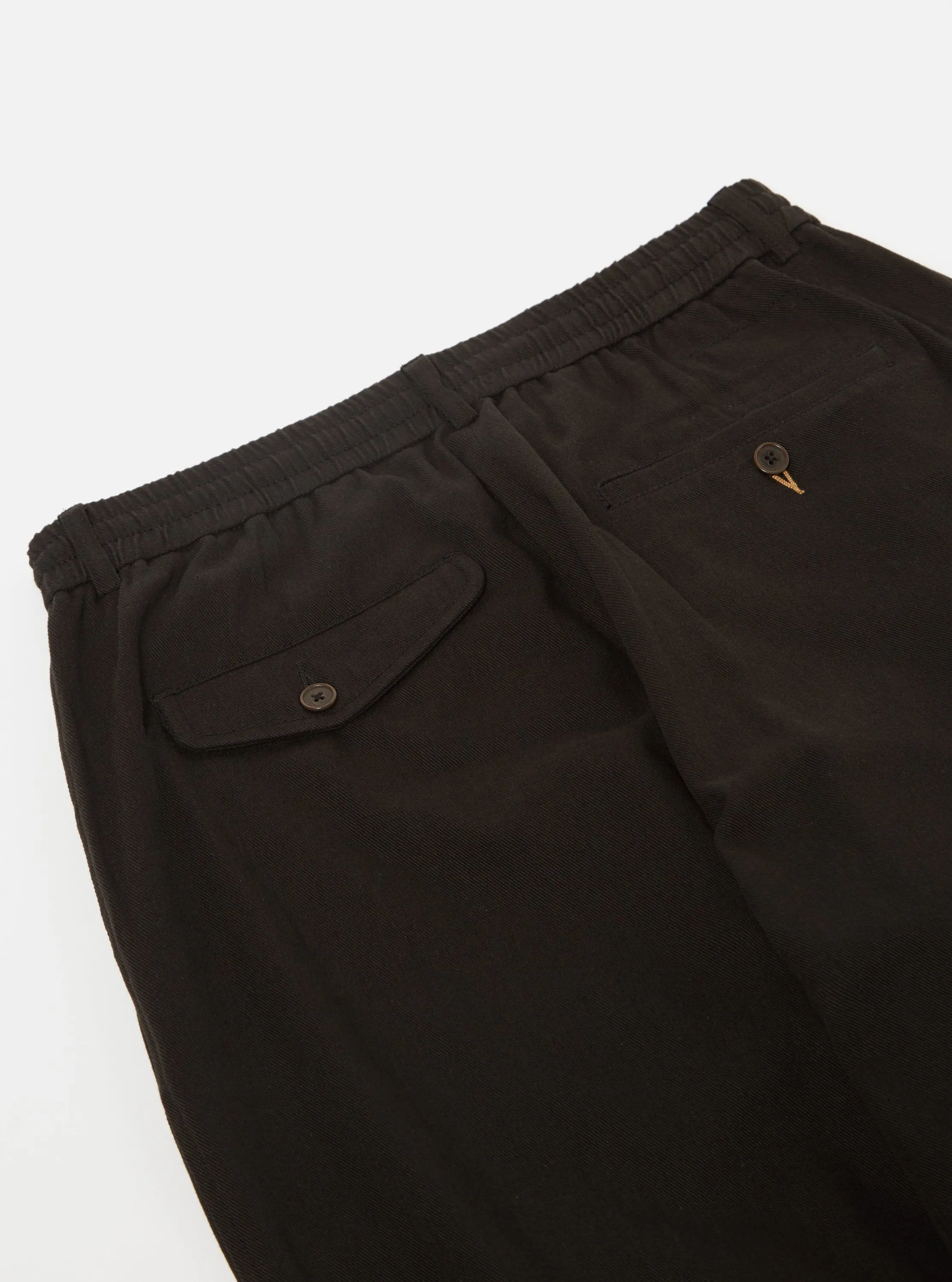Universal Works Pleated Track Pant in Black Winter Twill sold by Universal Works product image thumbnail 4