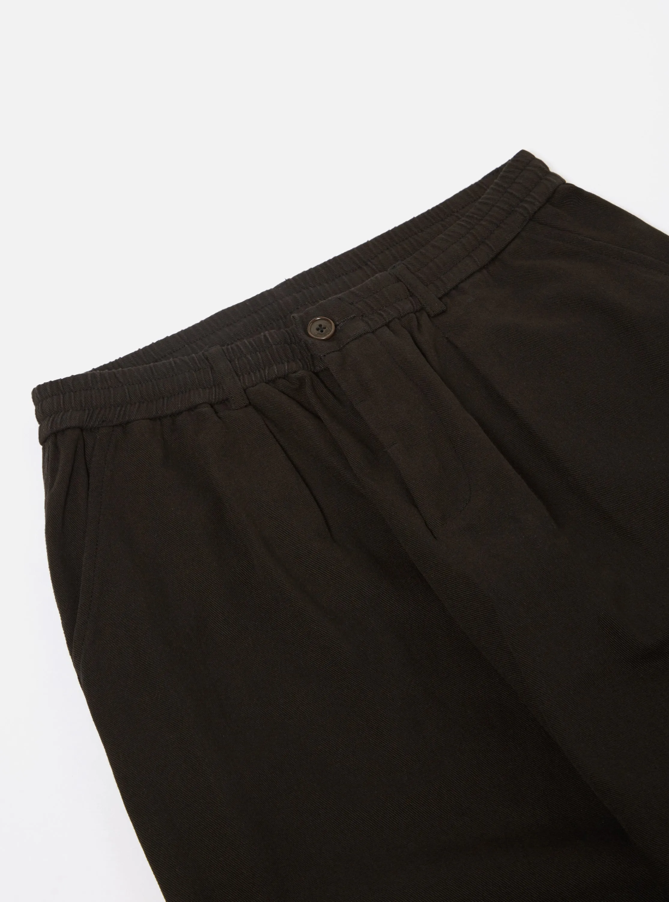 Universal Works Pleated Track Pant in Black Winter Twill sold by Universal Works product image thumbnail 3