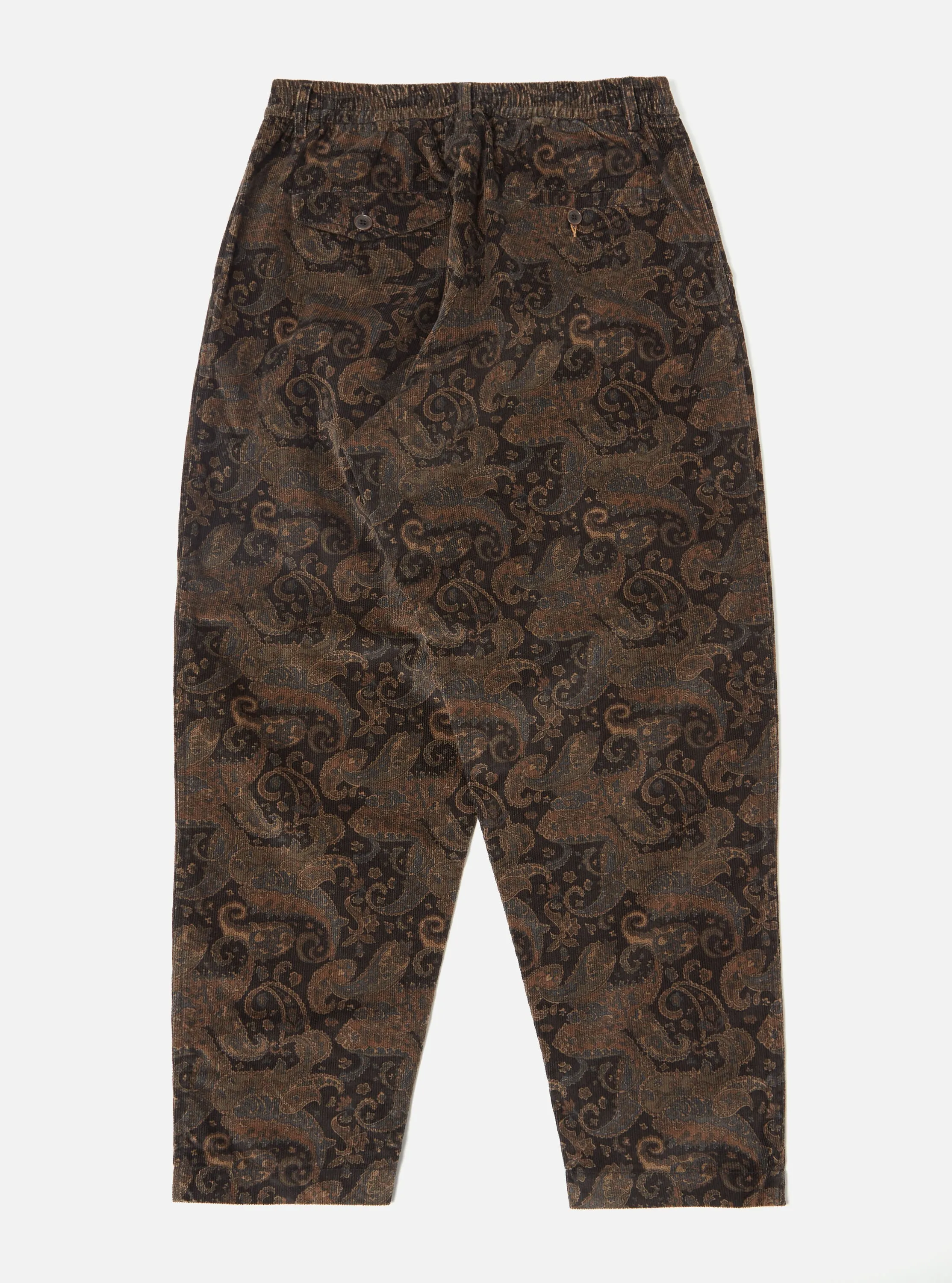 Universal Works Pleated Track Pant in Black Japanese Print Cord sold by Universal Works product image thumbnail 2