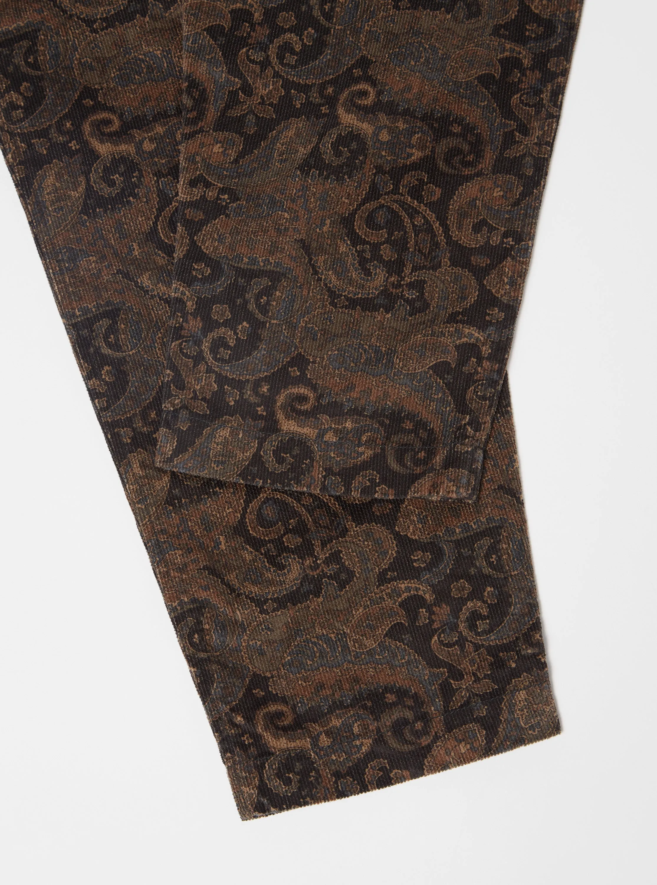 Universal Works Pleated Track Pant in Black Japanese Print Cord sold by Universal Works product image thumbnail 5